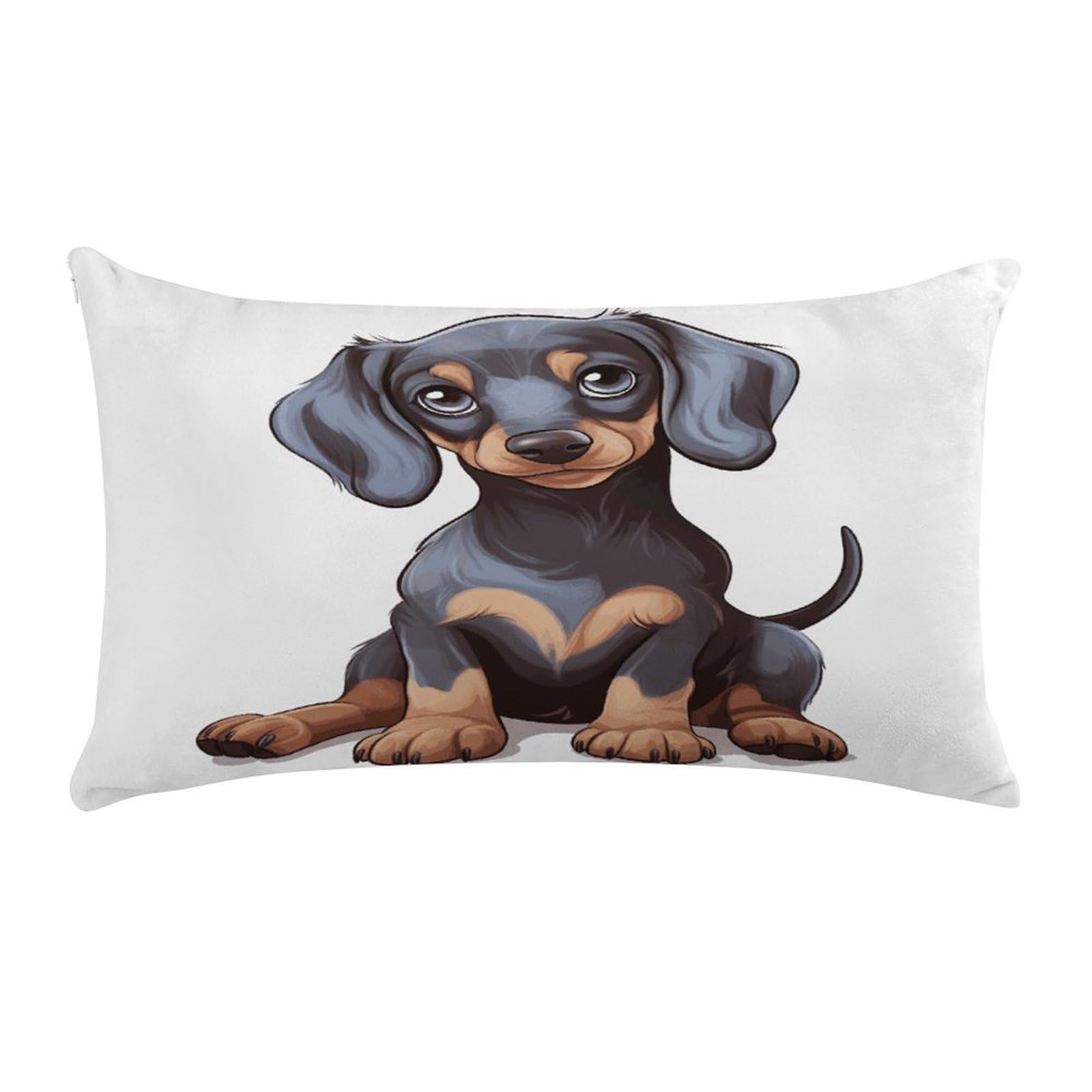 Cute Dachshund Pillow Cover Super Soft Pillowcase Luxury Cozy Fuzzy Velvet Pillow Shams Breathable Standard Pillow Cases with Zipper Wrinkle-Free Pillow Cover 12 "×20 "