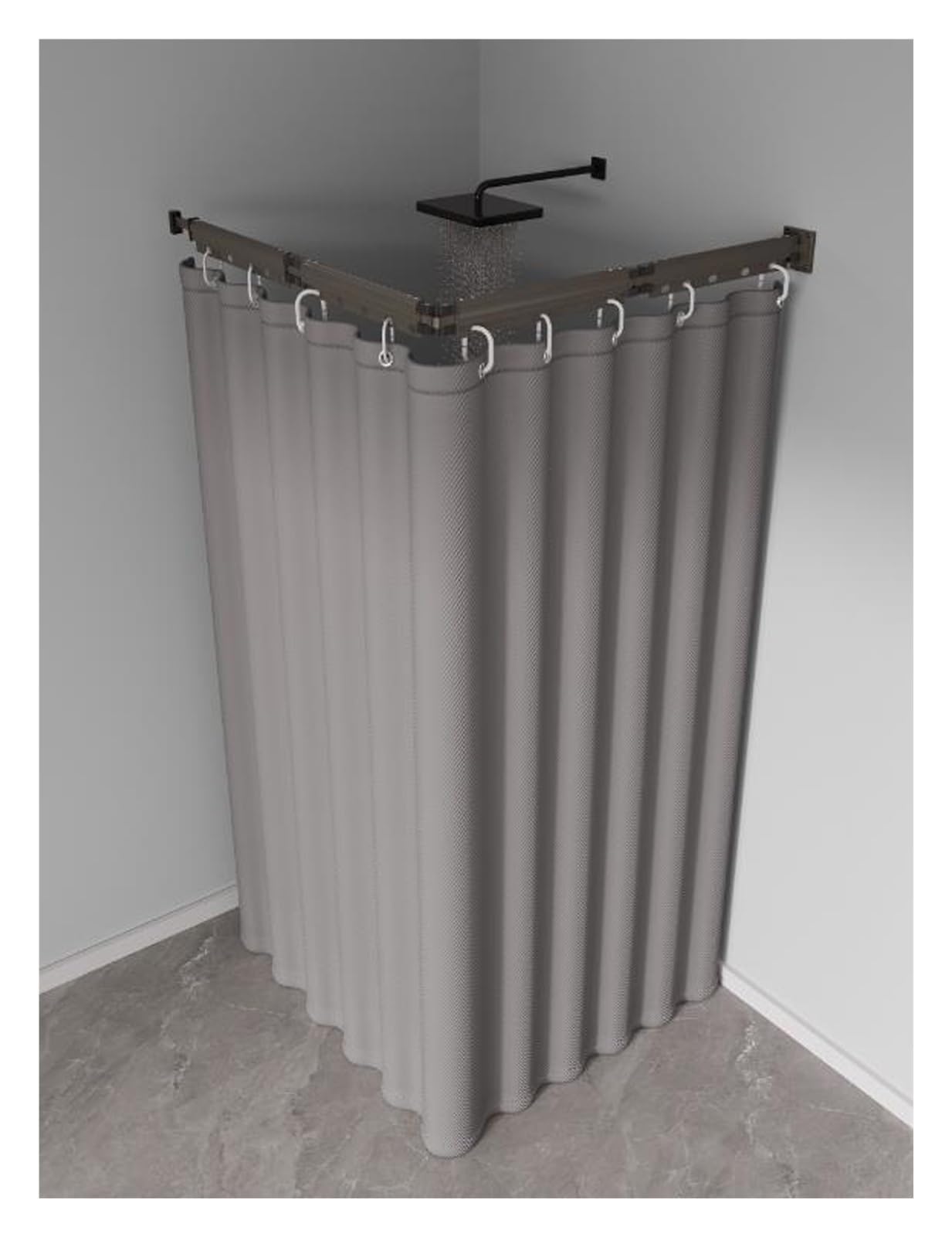 Tringle à rideau de douche pliable sans perçage pour stopper les fuites