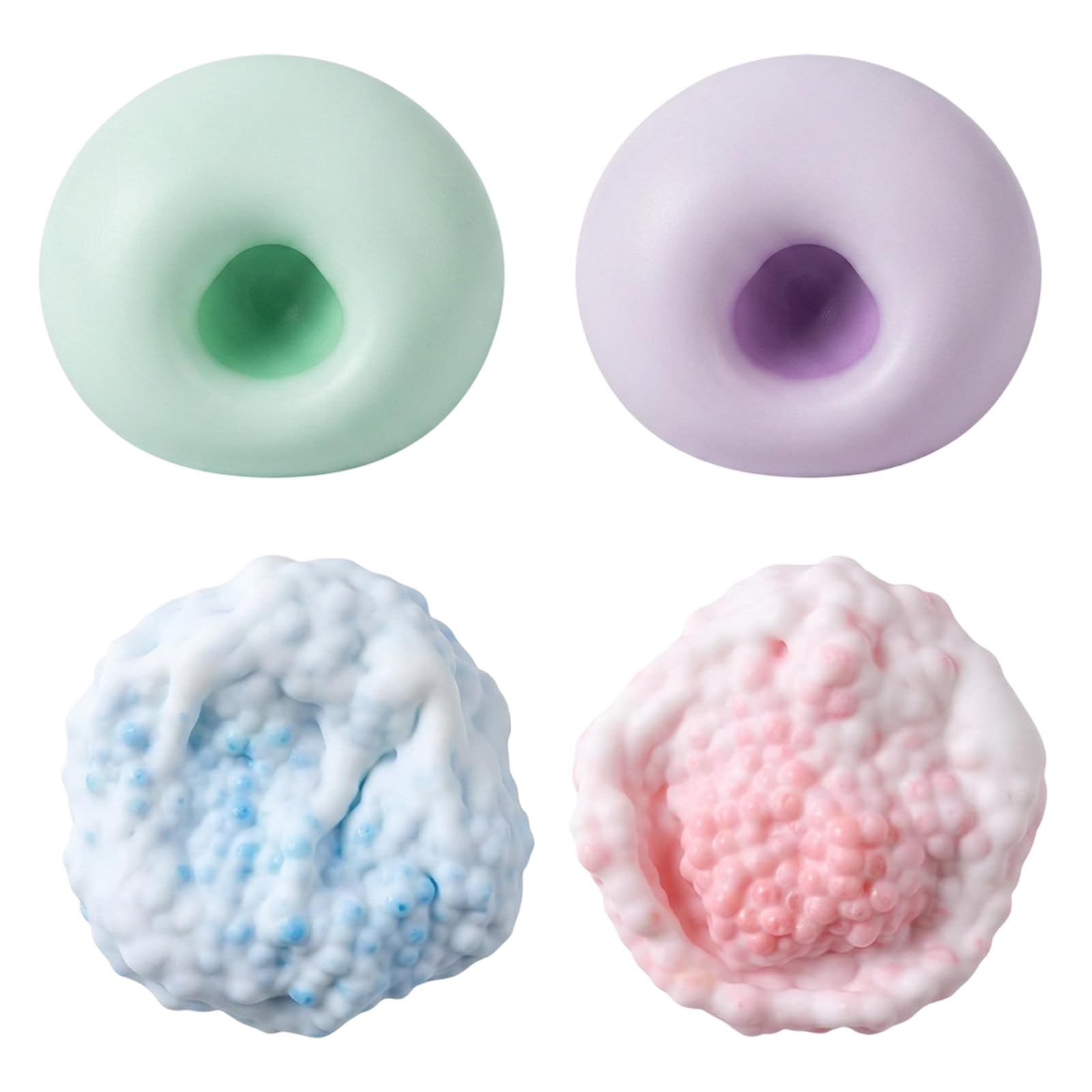 Crunchy Stress Ball, Crunchy Squishy Stress Relief, Office Desk Stress Management Tool, 4-Pack Squishy Crunchy Sugar Ball Set, 6cm