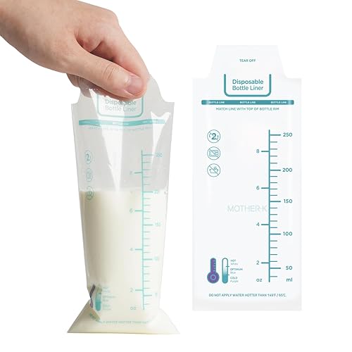 Miniatura 2 de MOTHER-K Forro desechable para biberón, esenciales de viaje para bebés, sin BPA y anticólicos (8 onzas, 100 unidades)