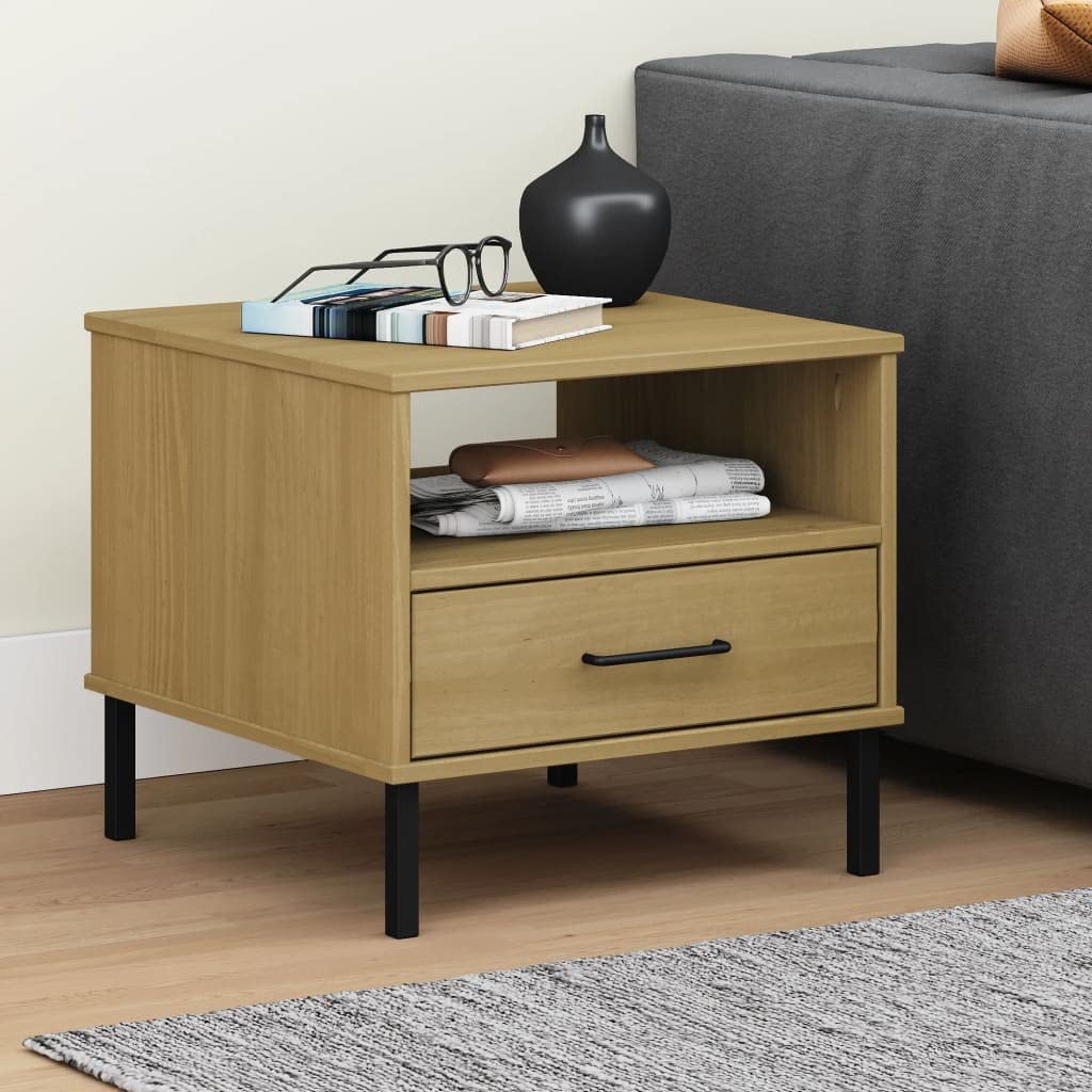 Table de Chevet en Bois Pin Massif pour une Chambre Ambiance Cosy