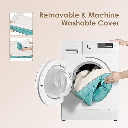 Miniatura 21 de EHEYCIGA – Cama ortopédica mediana impermeable para perros medianos, de espuma viscoelástica tipo caja de huevos, con bordes elevados y base