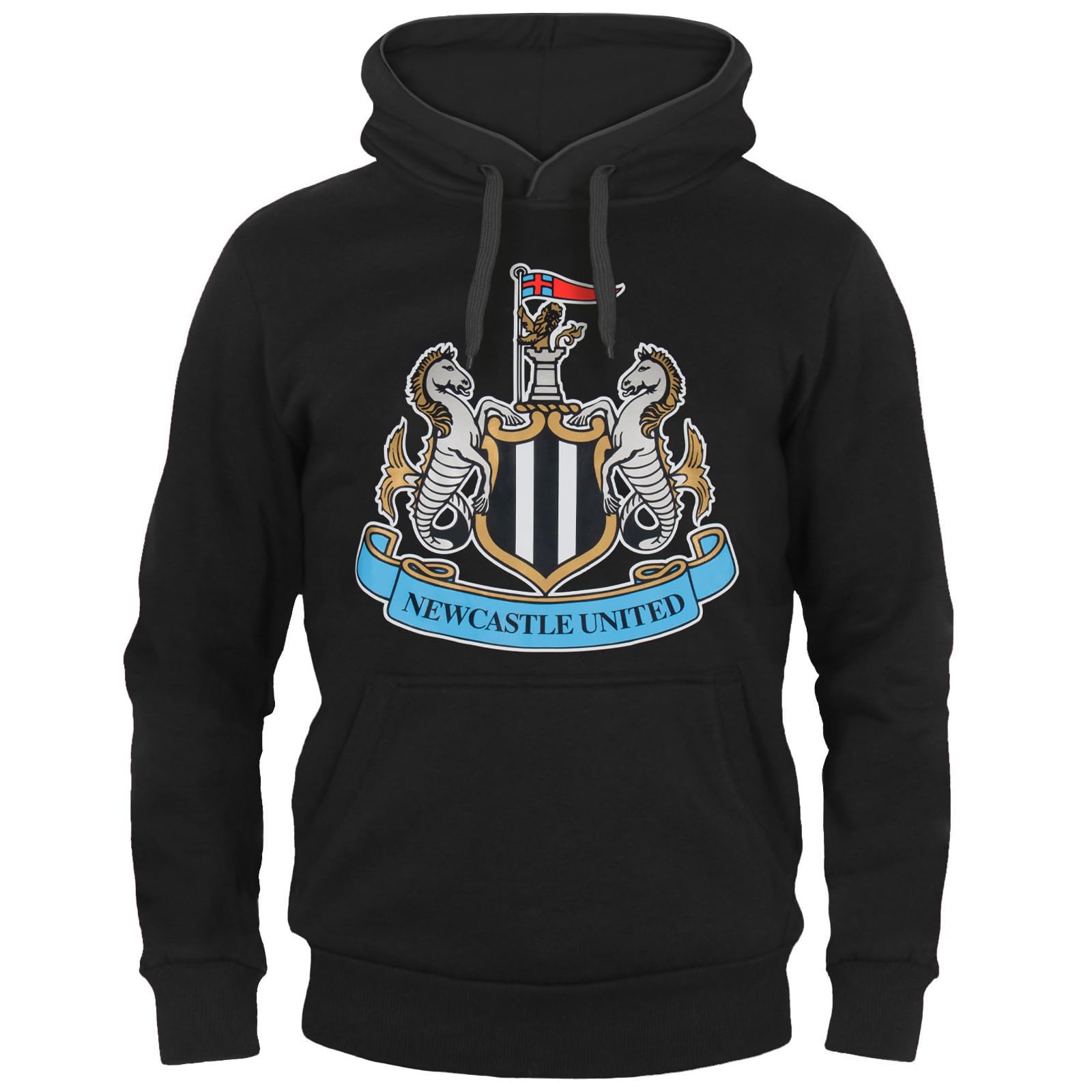 Newcastle United FC Official Football Gift Mens Fleece Hoody Black Medium