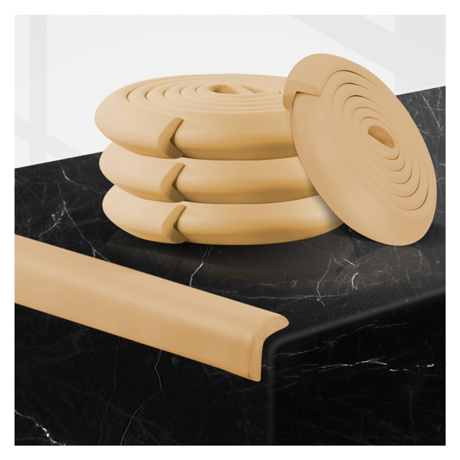 YNBSHGAA Foam edge protectors, Safety Corner Foam Padding, Adhesive Sharp Guards Bumpers Pole Strips, Protector Cushion Coffee Table Kitchen Stair,Woody-1pcs