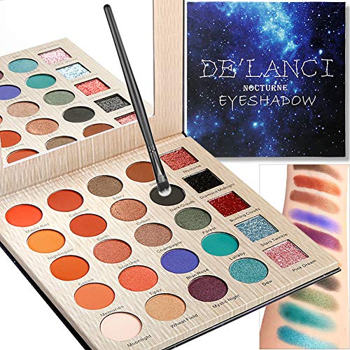 Eyeshadow Palette START MAKERS Professional Makeup Nude Earth Tone Matte Shimmer Pressed Glitter 25 Colors Highly Pigmented Long Lasting Waterproof Cosmetics with 1 Pcs Eyeshadow Brush
