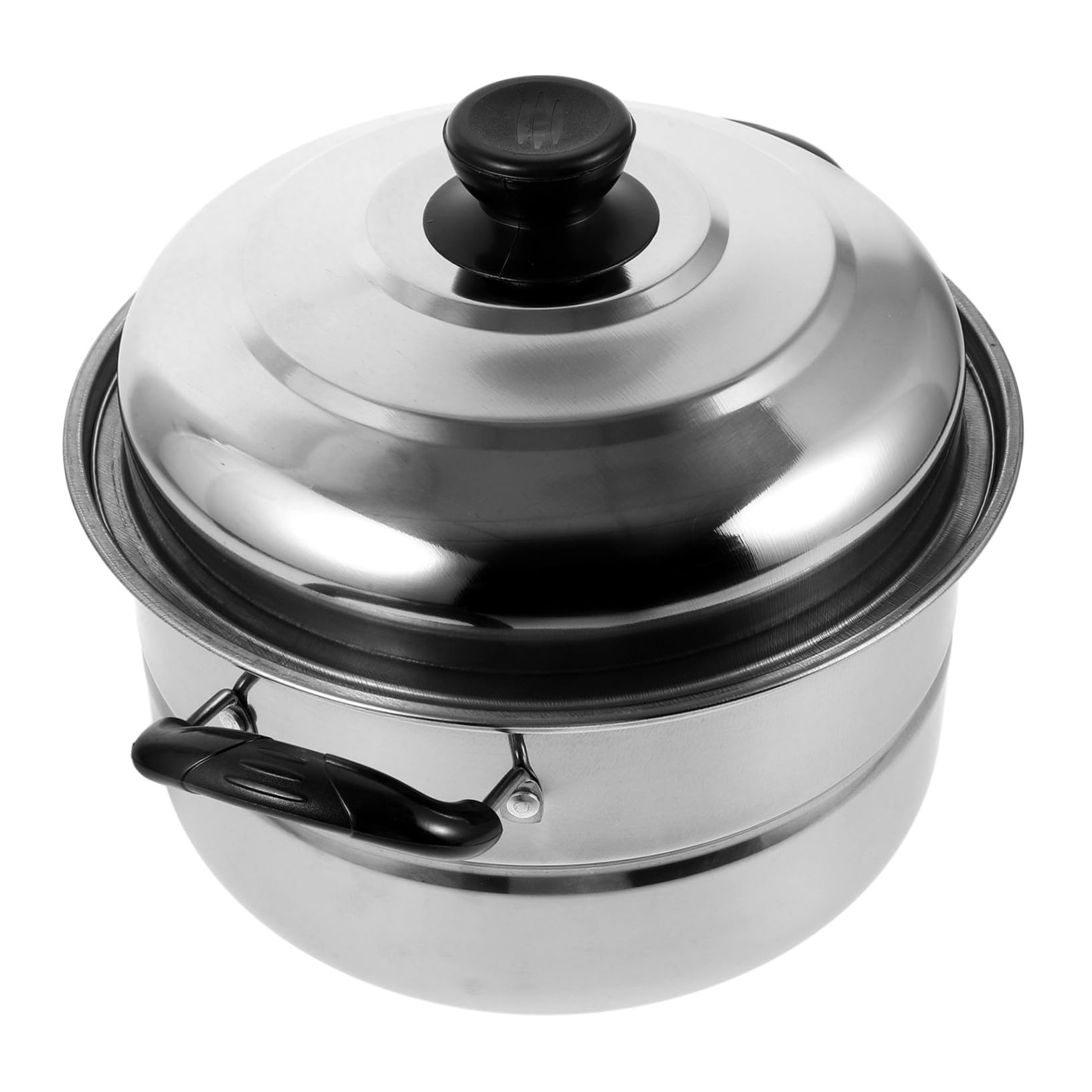 Cabilock Marmite à Soupe Cuiseur Vapeur Multifonction en Acier Inoxydable Épais Couvercle Résistant aux Chocs, Ustensile la Cuisine Inox Maison Ustensile de Cuisine