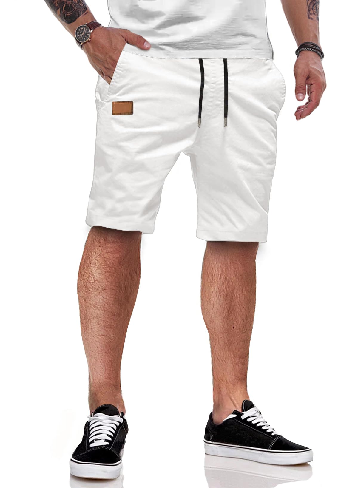 JMIERR Pantalones Cortos Hombre Verano Shorts Casual Chino con Bolsillos