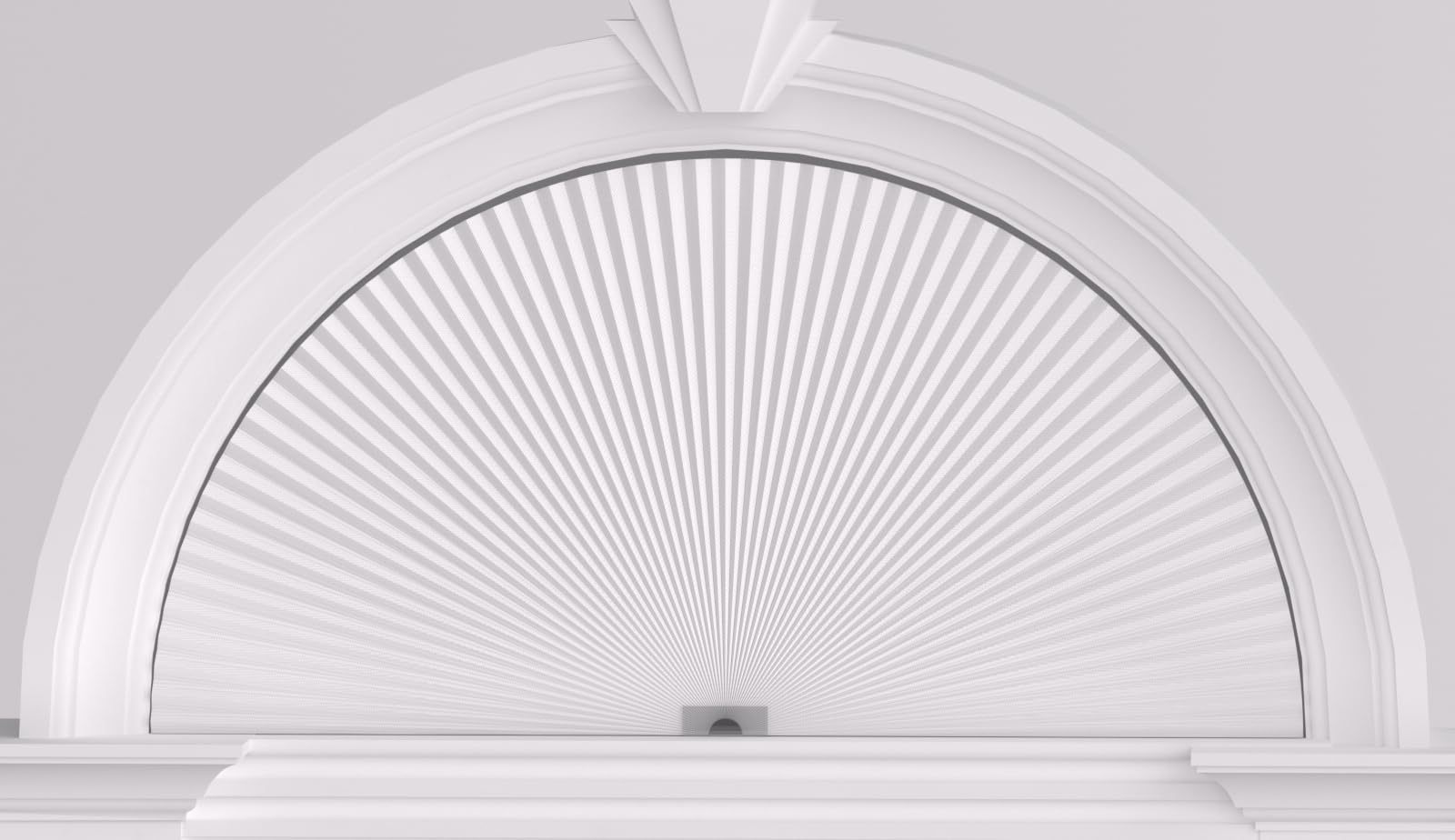 Myshade Arch Window Shades Half Circle Light Filtering Cellular Shades Cordless No Drill Blinds for Windows Half Moon Honeycomb Fabric No Tools Shades Easy Install (1PCS White 72" W X 36" H)