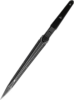 HUAAO 9.4in Tactical Fixed Blade Knife with Sheath, 440C Stainless Steel Black Blade Aviation Aluminum Handle, for EDC Outdoor Tactical Survival Camping Hunting - HUAAO