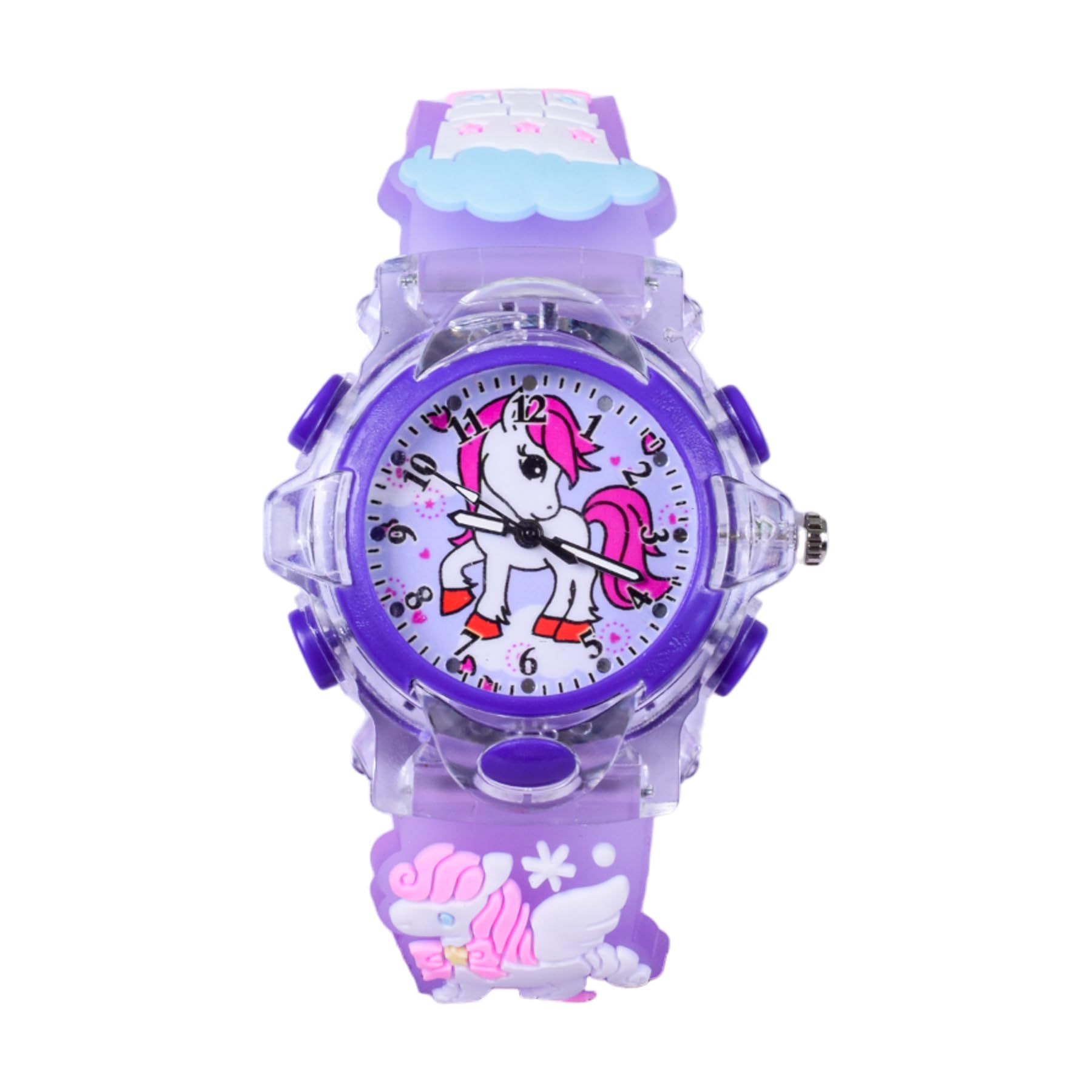 WISHKEY 3D Cartoon Design Analogue Watch for Kids, Multicolor Lighting with Super Soft Silicone Strap, Trendy Wrist Watch with Cartoon Characters on Strap (Pack of 1, Purple) (B0D798KHQ3) Amazon Price History, Amazon Price Tracker