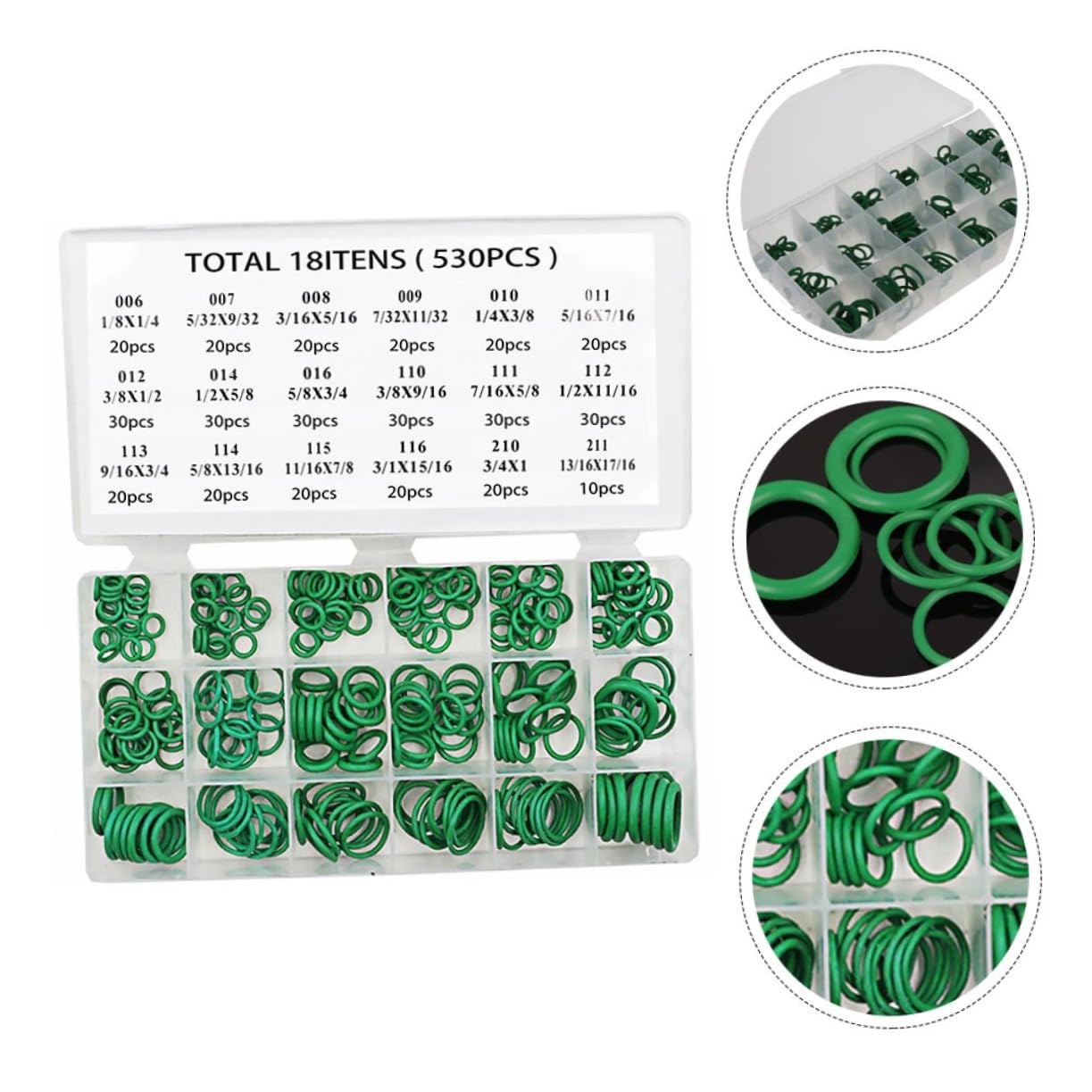 KICHOUSE Automotive O- 530pcs Repair Accessories Rubber Sealing Gasket Gasket Washer