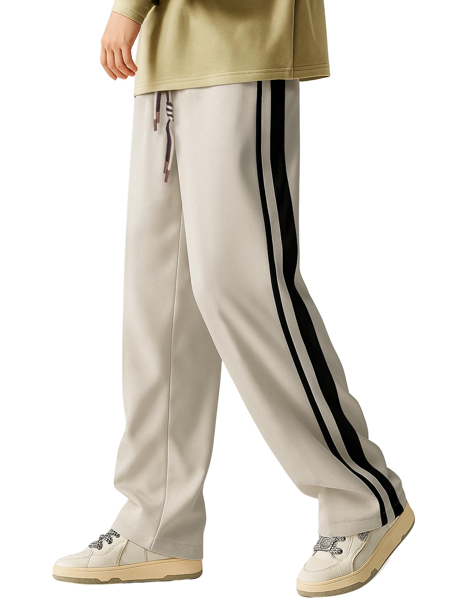 maniac Mens Double Drive Biscuit and Black Cotton Trackpant-picture-10