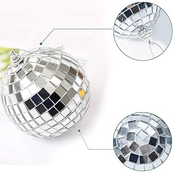 Amazon.co.jp: 12 個のミニ ミラー ボール、6 cm クリスマス