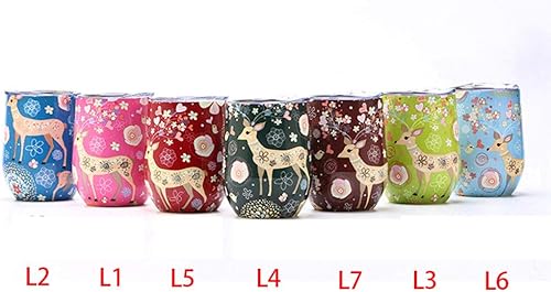 Vaso de vino de acero inoxidable de 9 onzas con tapa, doble pared aislada al vacío, sin tallo, para vino, café, bebidas, champán, cócteles, regalo