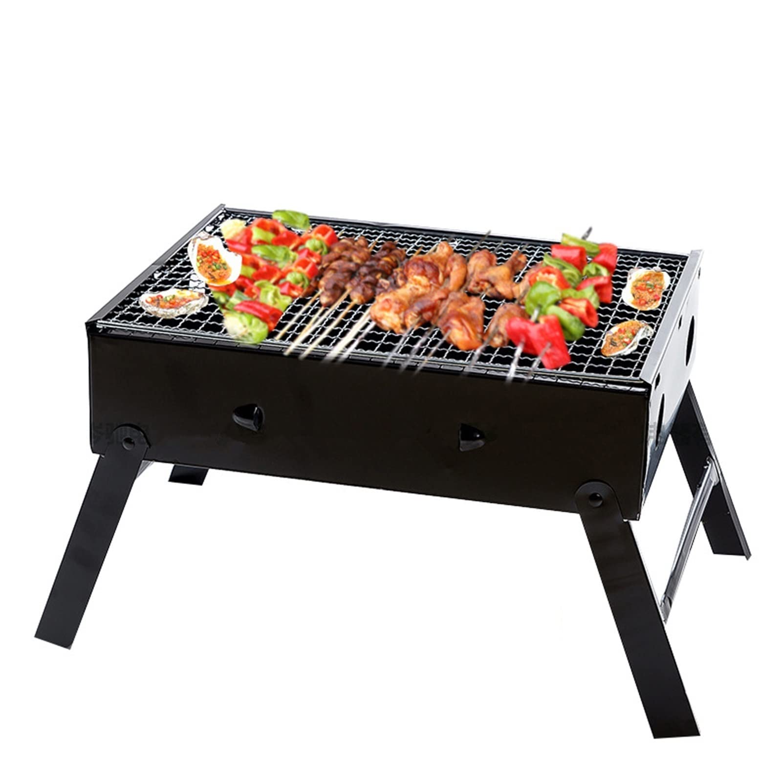 Barbecue portatile pieghevole per esterni, compatto e leggero, ideale per campeggio, picnic, tailgating e cucina in cortile, facile da configurare, perfetto per riunioni di famiglia