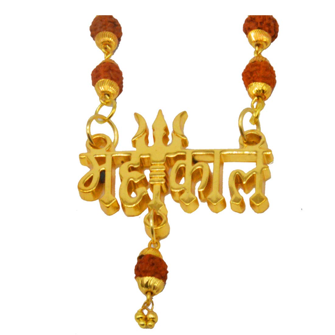 sullery Religious Jewelry Loard Shiv Mahakal Locket with Puchmukhi Rudraksha Mala Gold and Brown Brass and Wood Necklace Pendant for Men and Boys-picture-41