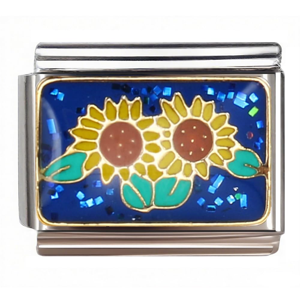 Pingente de 9 mm para pulseira italiana, elos de corrente de joias de aço inoxidável faça você mesmo, flor