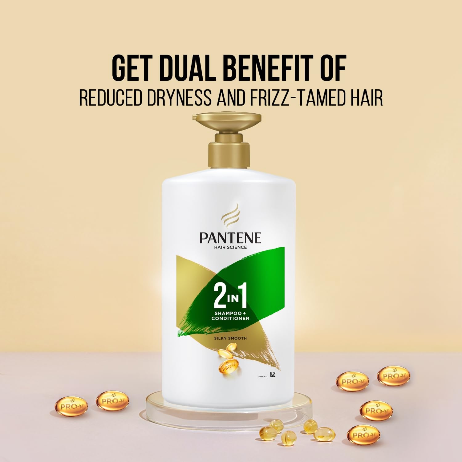 Pantene Advanced Hairfall Solution, 2in1 Anti-Hairfall Silky Smooth Shampoo & Conditioner for Women, 1L 1