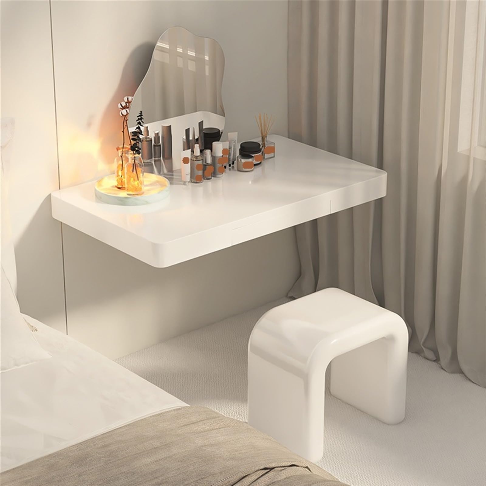 wall mounted dressing table design Amazon.com: high-end Dressing Table Modern Retro Wall-Mounted Dressing Table Mirror Mini Bedroom Net Red Window Simple Dressing Table (Color : Style 6) (Style 2) : Home & Kitchen