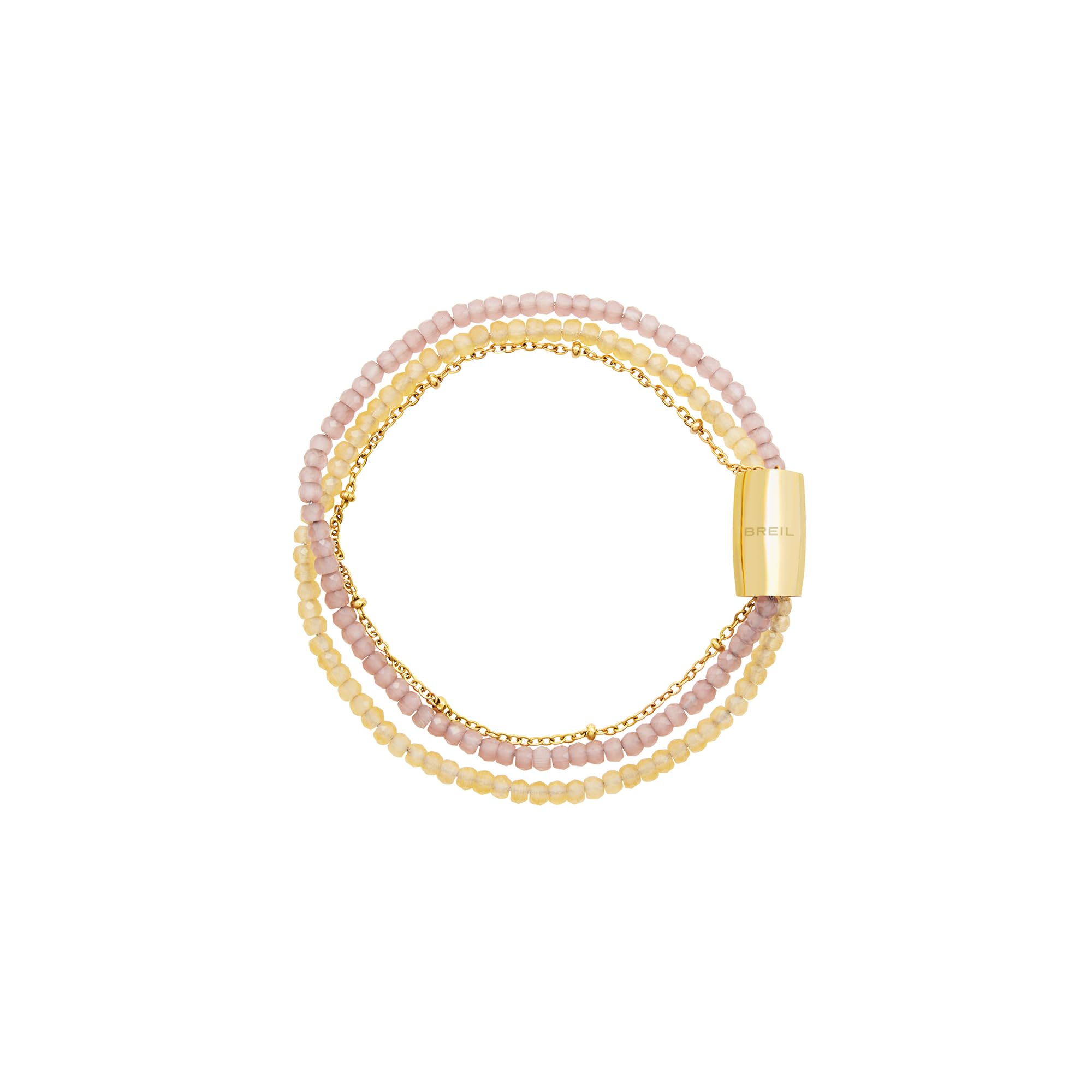 Breil, Collection Magnétique System, Bracelet Femme en Acier Poli Effet Miroir Pratique Fermeture avec Aimant Idée Cadeau Femme, Taglia unica, Acier coloré, Cristal