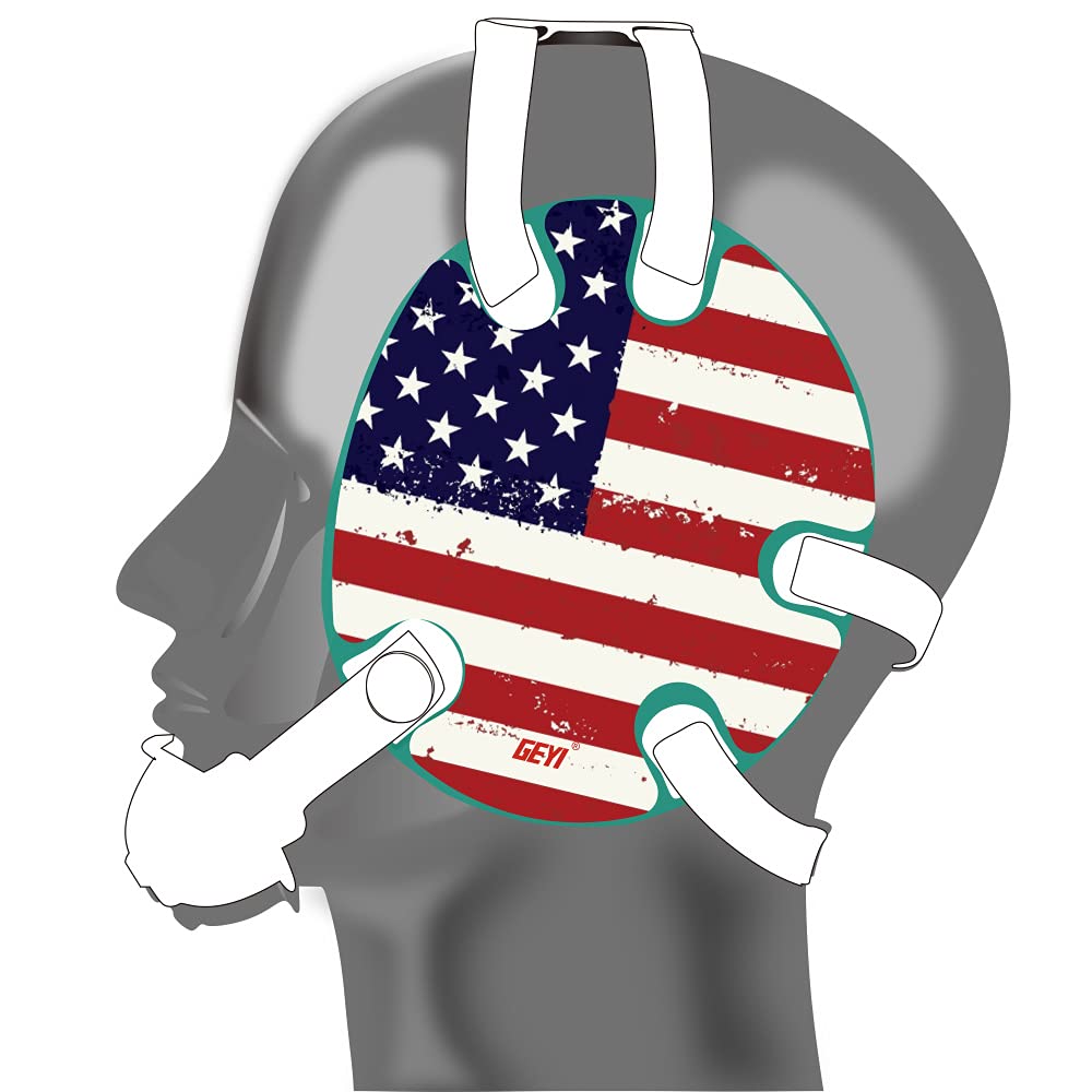 Geyi Wrestling Headgear with American Flag Decals (Teal)