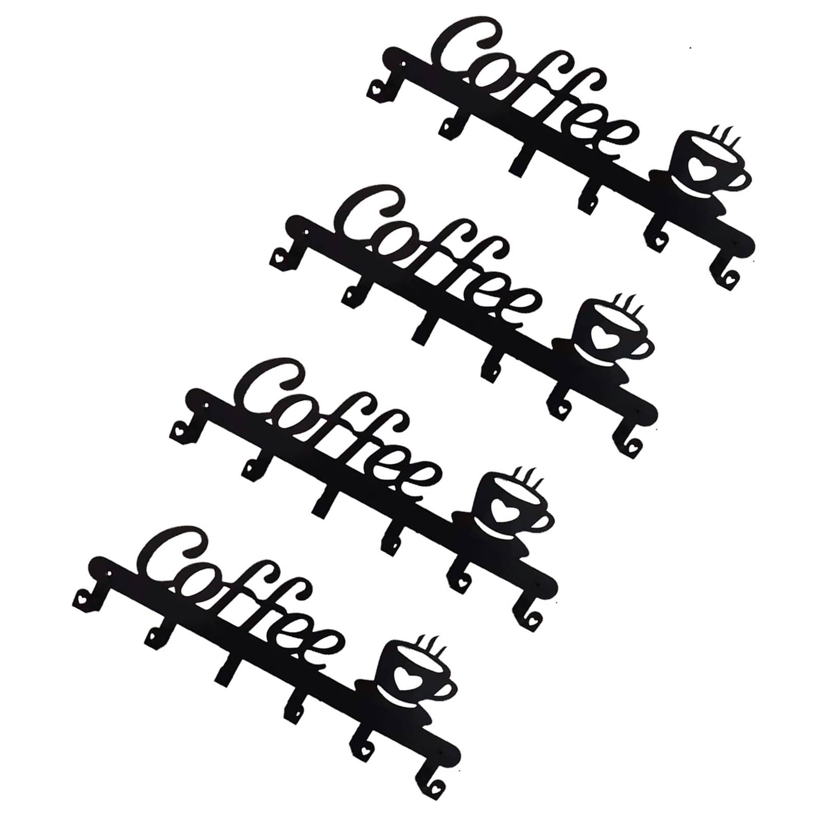 Hsioluted Black Variant Coffee Mug Organizers Rack Multipurpose Coffee Mug Holder Wall Rack With Hook For Kitchen Organization Home Organization