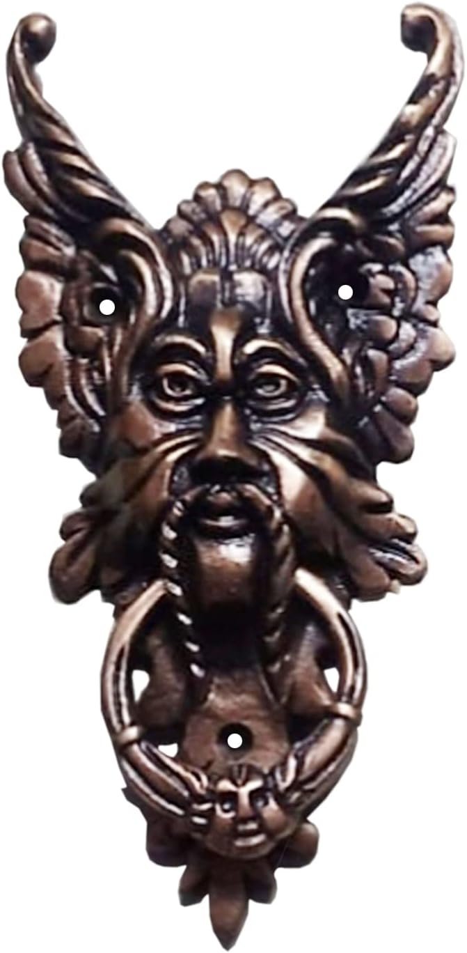 “Gothic Face” Antique Iron Door Knocker (Antique Copper Finish) - Supplied as 1 Piece Per Pack