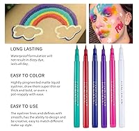 Vista 6 de Cevioce Liquid Eyeliner,6 Highly Pigment Colored Eye Makeup Matte Eyeliners,Long-lasting Smudge-proof White Eyeliner Pencil,Makeup for Kids Girls