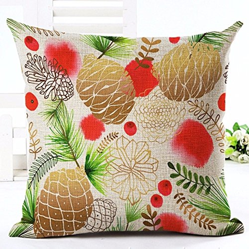 Hidoon Merry Christmas Letter Printing Style Christmas Tree Throw Pillow Pillowcase Sofa Home Decorative 18 x 18 Inches Best Christmas Wishes - Pattern 11