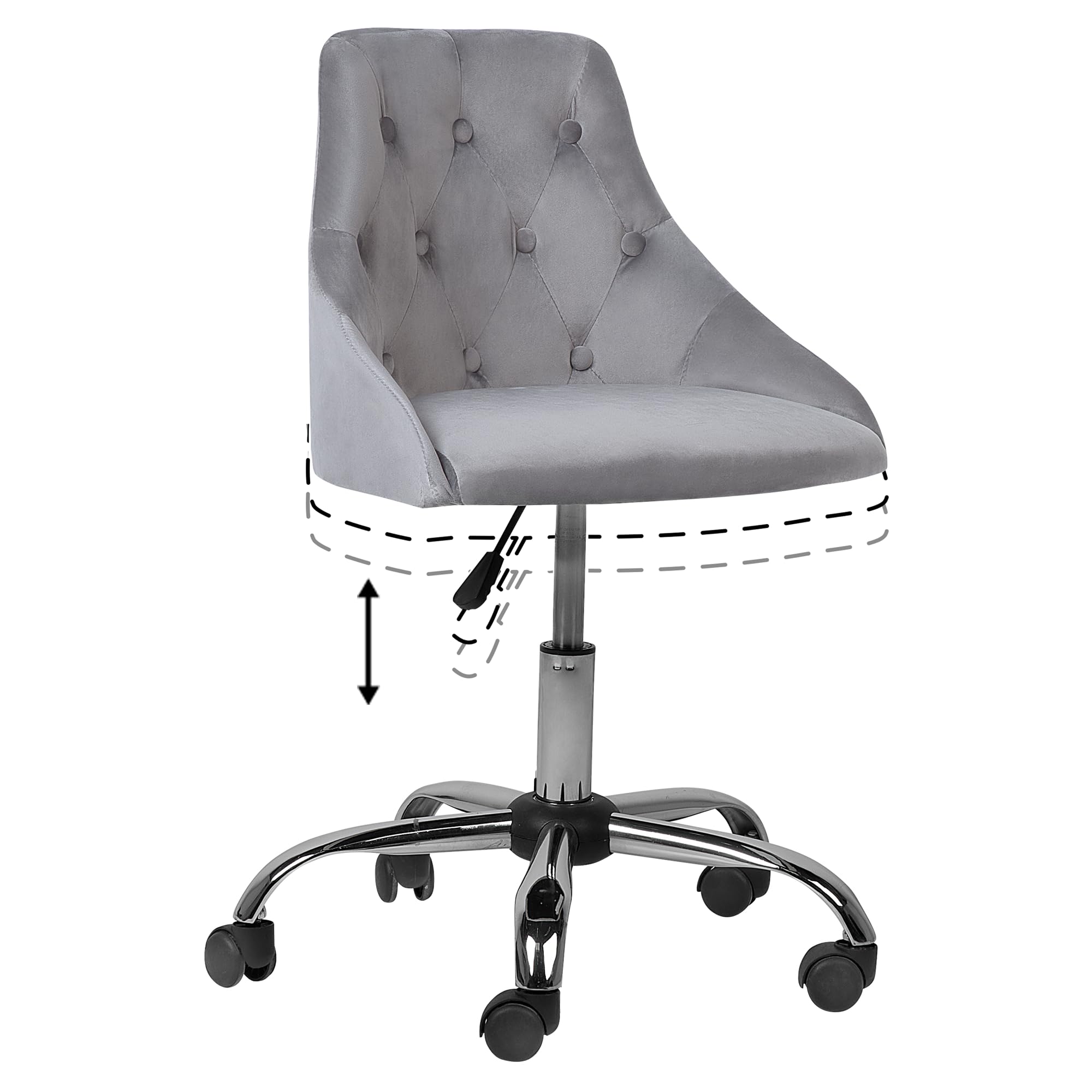 Beliani Silla de Oficina Giratoria Ajustable Parrish Gris Negro Plateado