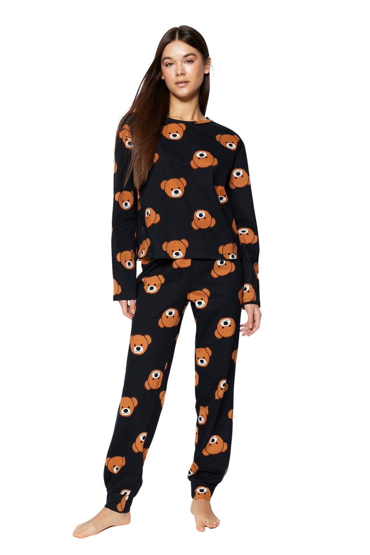 Trendyol Women's Plain Knit T-shirt-trousers Pajama Set Pajama Set (pack of 1)