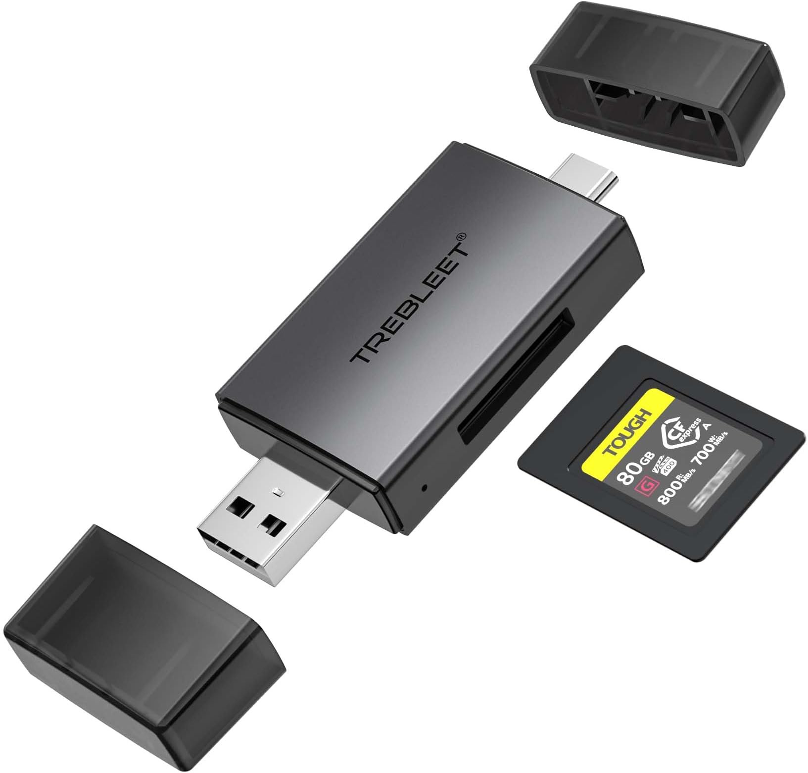CFexpress Type A Card Reader,USB 3.2 Gen 2 10Gbps,USB-C& USB-A Port, Compatible with Sony Alpha 1/ Alpha a7S III/Alpha 7 IV A7M4/ FX3/ FX6