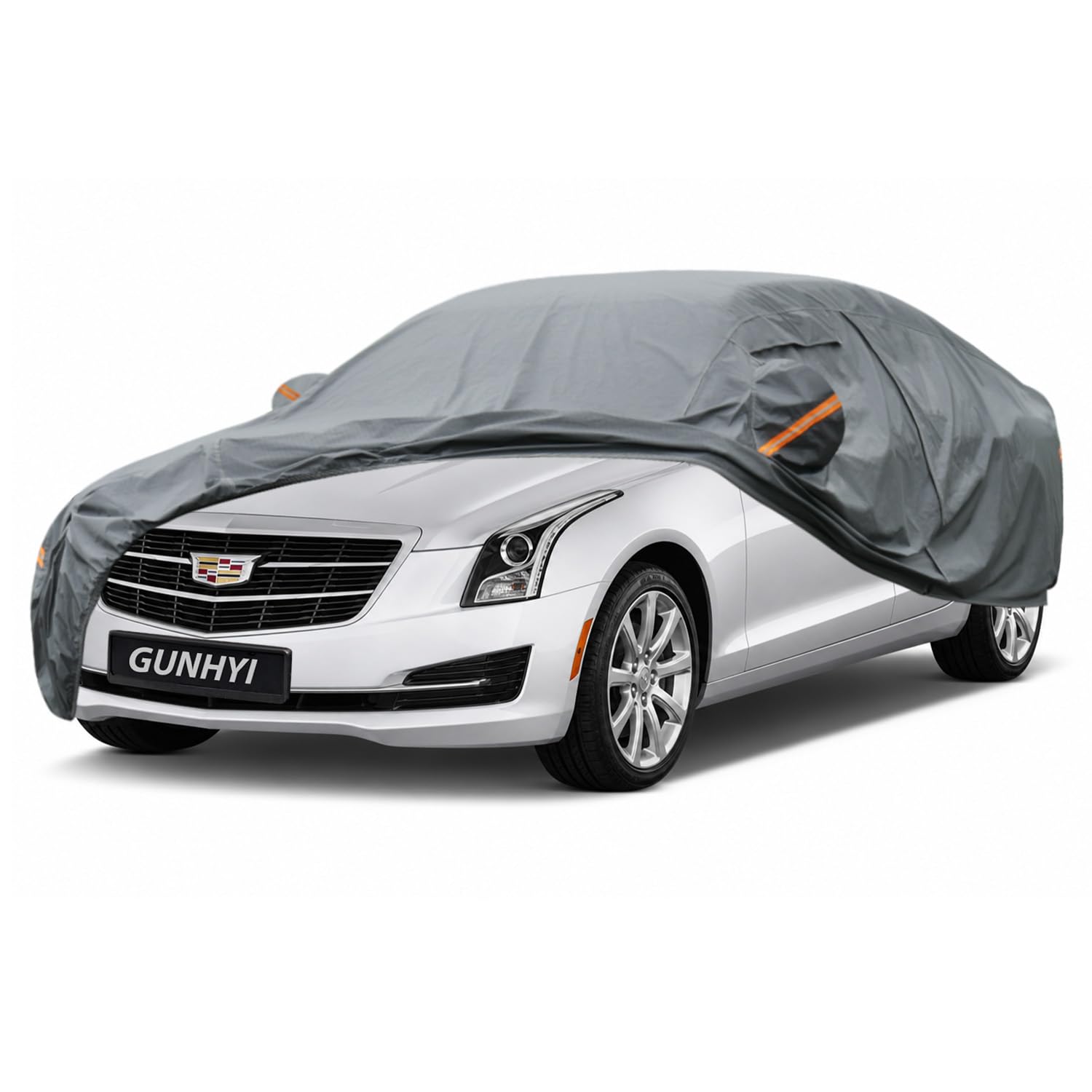 GUNHYI Premium Car Cover Custom Fit Cadillac ATS, 16 Layers Heavy Duty Car Cover Waterproof All Weather with Zipper Door for Sun Rain Snow Dust Uv Protection