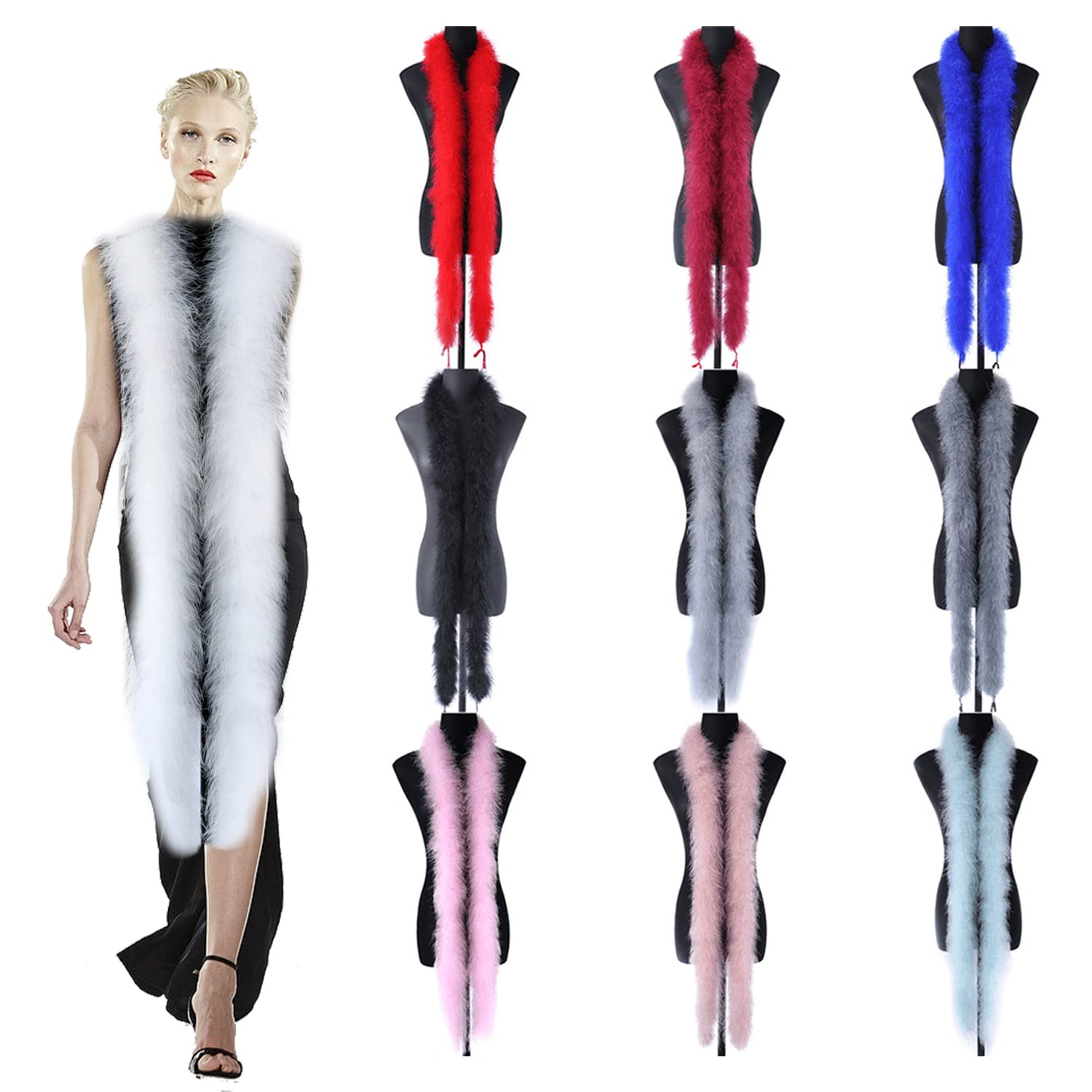 Amazon | マラボー 羽根 マフラー 羽シャワー ショール ストール