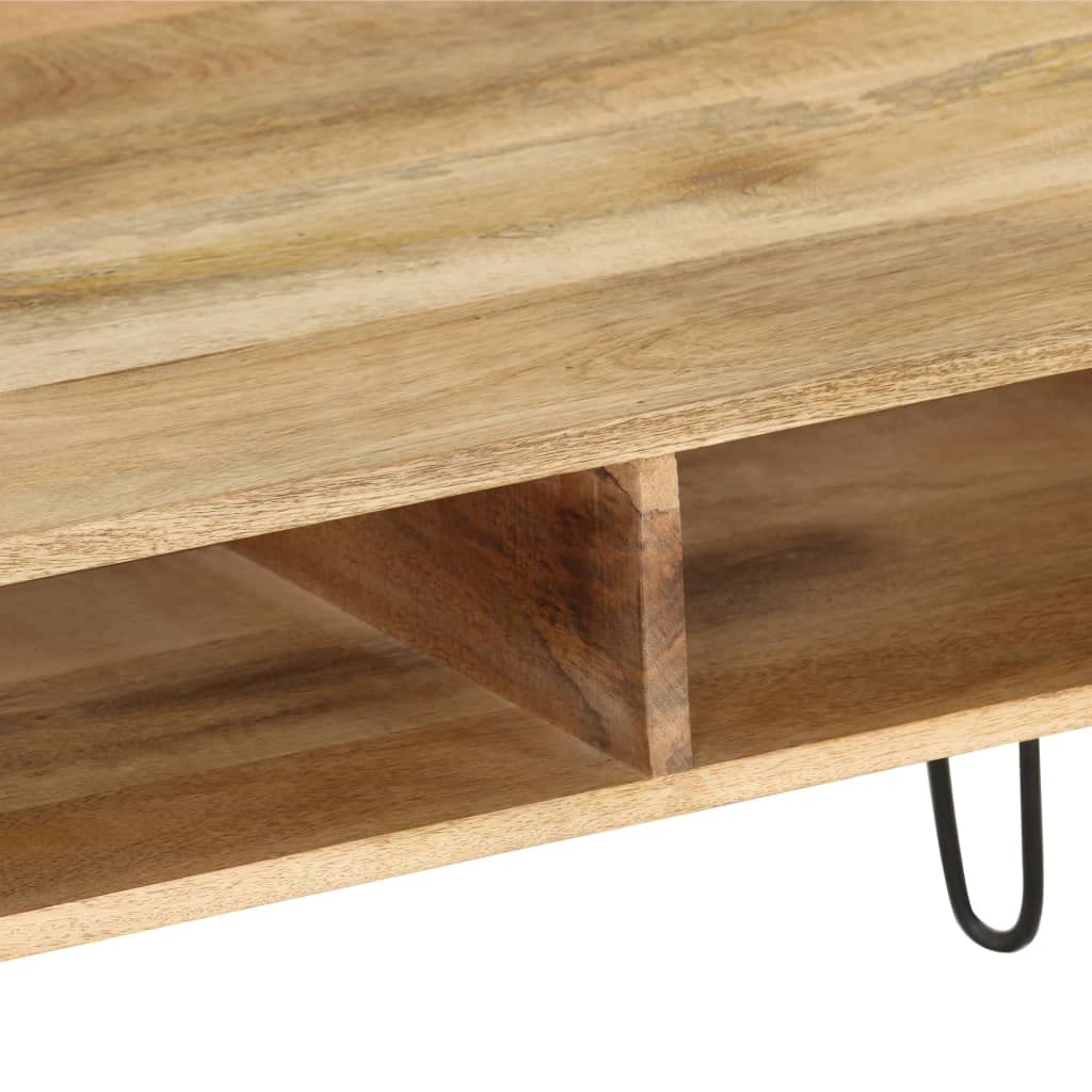 Meuble TV En Bois De Manguier Massif, 110x35x45 Cm, Brun