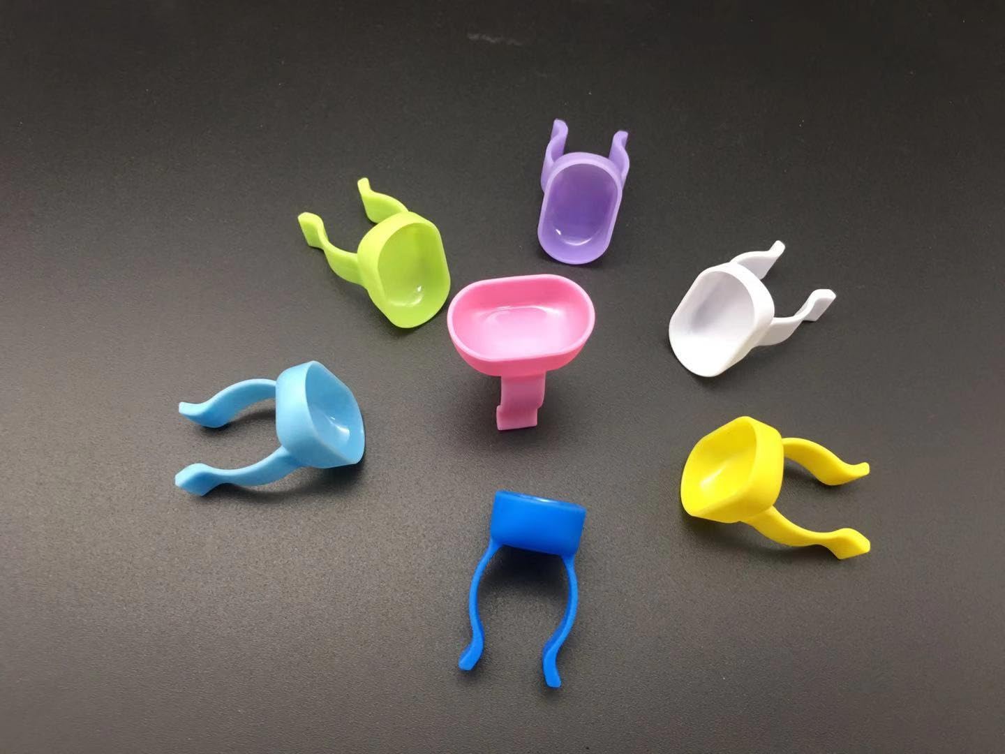 Disposable Plastic Dental Dappen Dish 200 PCS Small Ring-Style Plaster Cup Container for Dental Nails Acrylic Tattoo Assorted Colors (200)