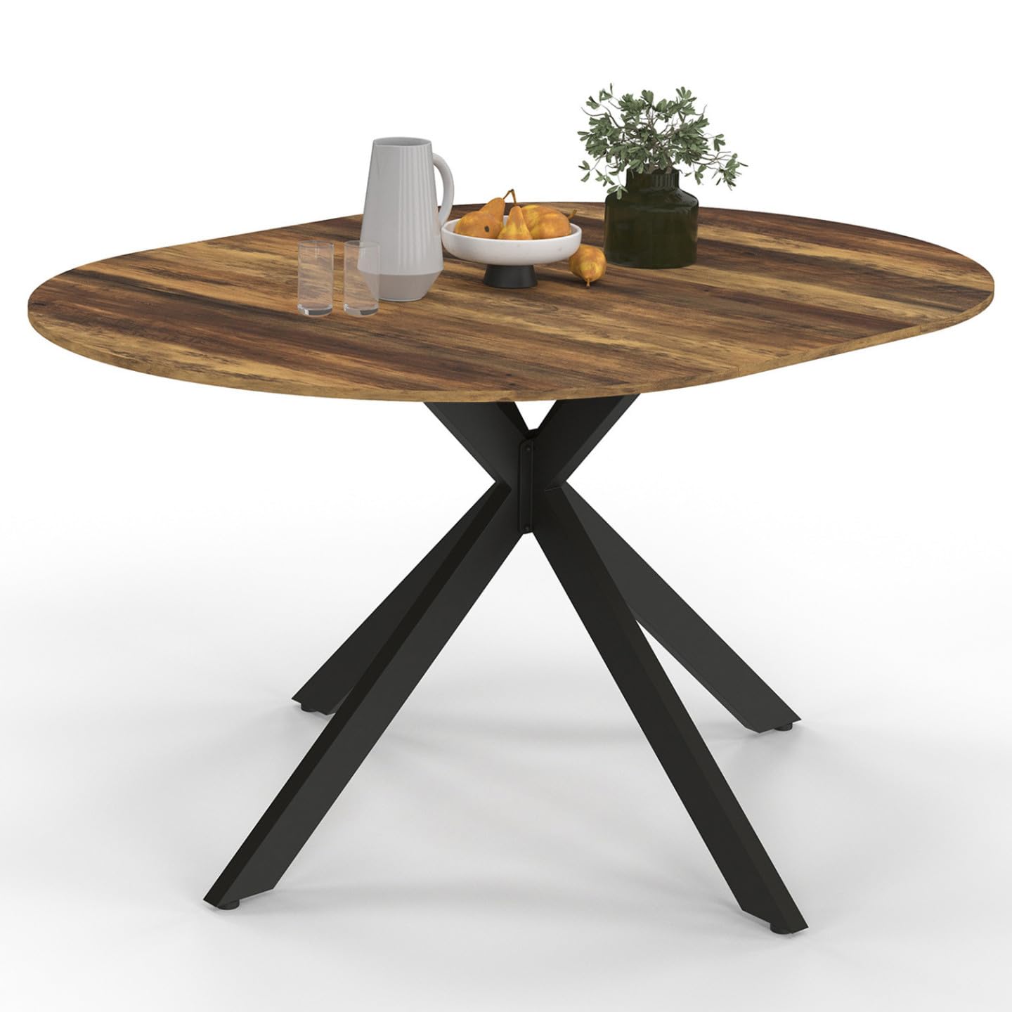 IDMarket - Table à Manger Extensible Ronde Alix 110-150 cm