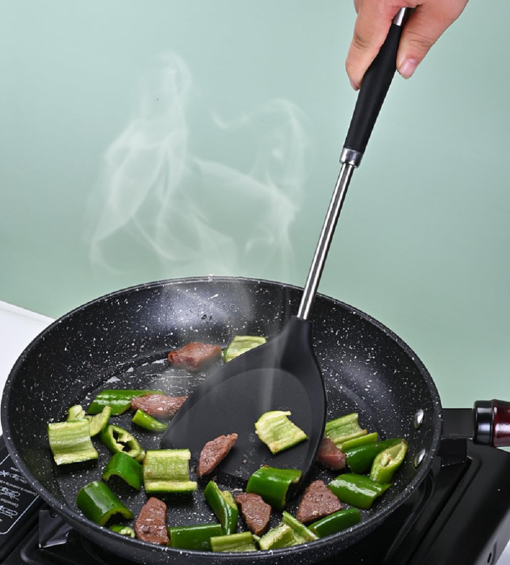 Set di 6 spatole in silicone, resistenti al calore, senza BPA, lavabili in lavastoviglie, con cucchiaio scanalato, perfette per la cucina