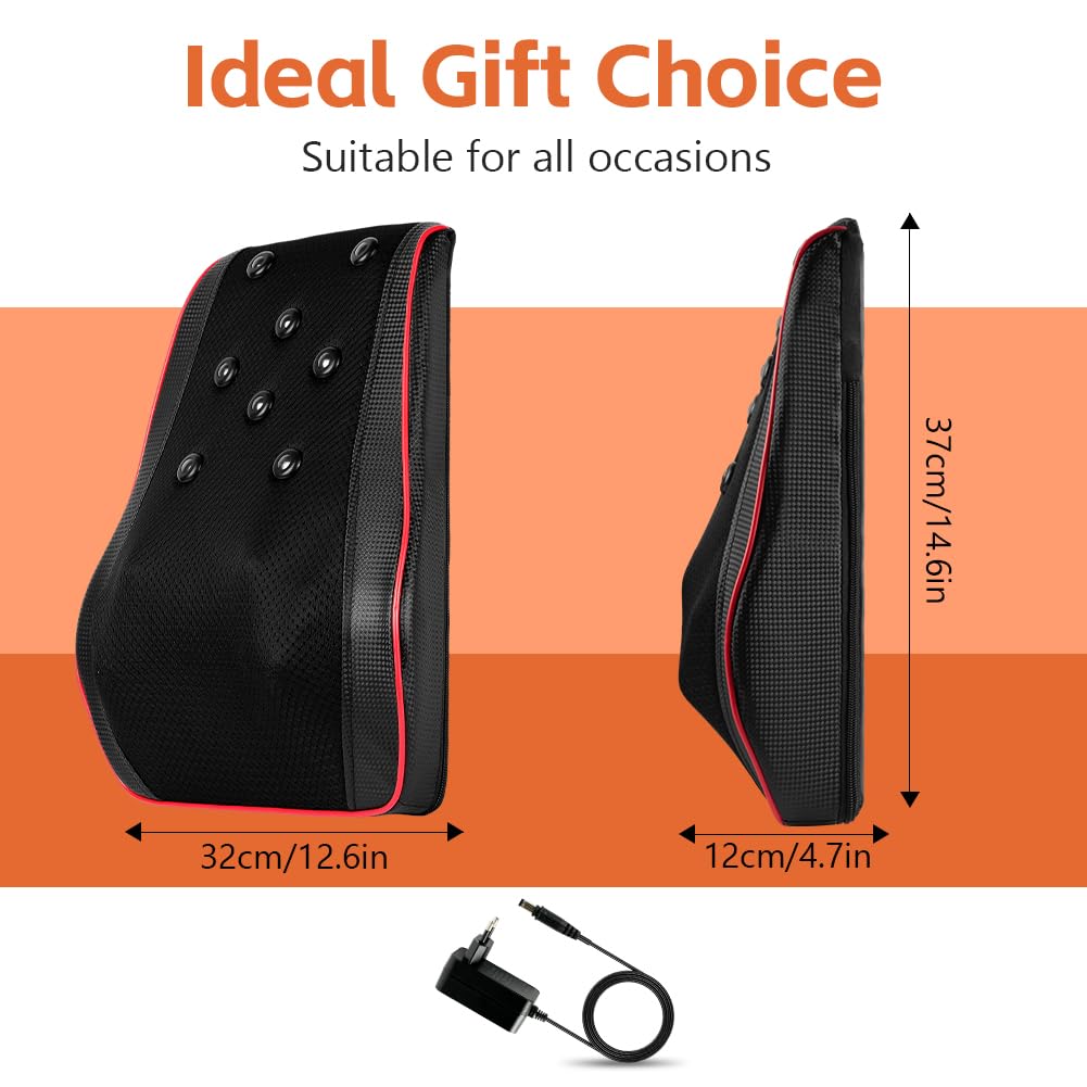 Masajeador Cervical y Espalda con Calor y Vibración, Almohada Masajeadora Eléctrica de Amasado 3D