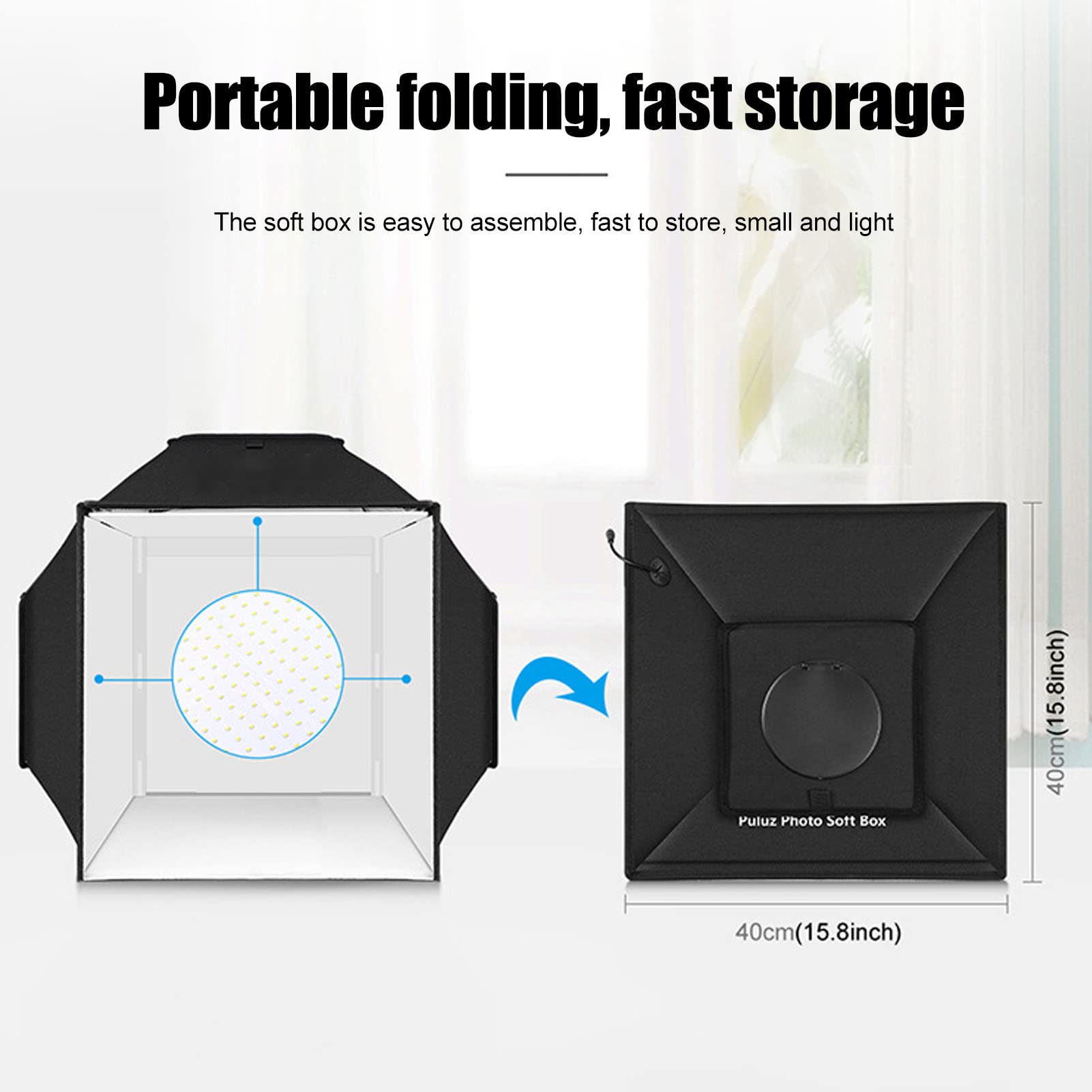 Mini Photo Studio Box, 15,8 Cala/30 Cm Przenośny Namiot Fotograficzny Softbox 5500 K Małe Studio Fotograficzne z 4-kolorową Płytą Tła Pcv(#3)