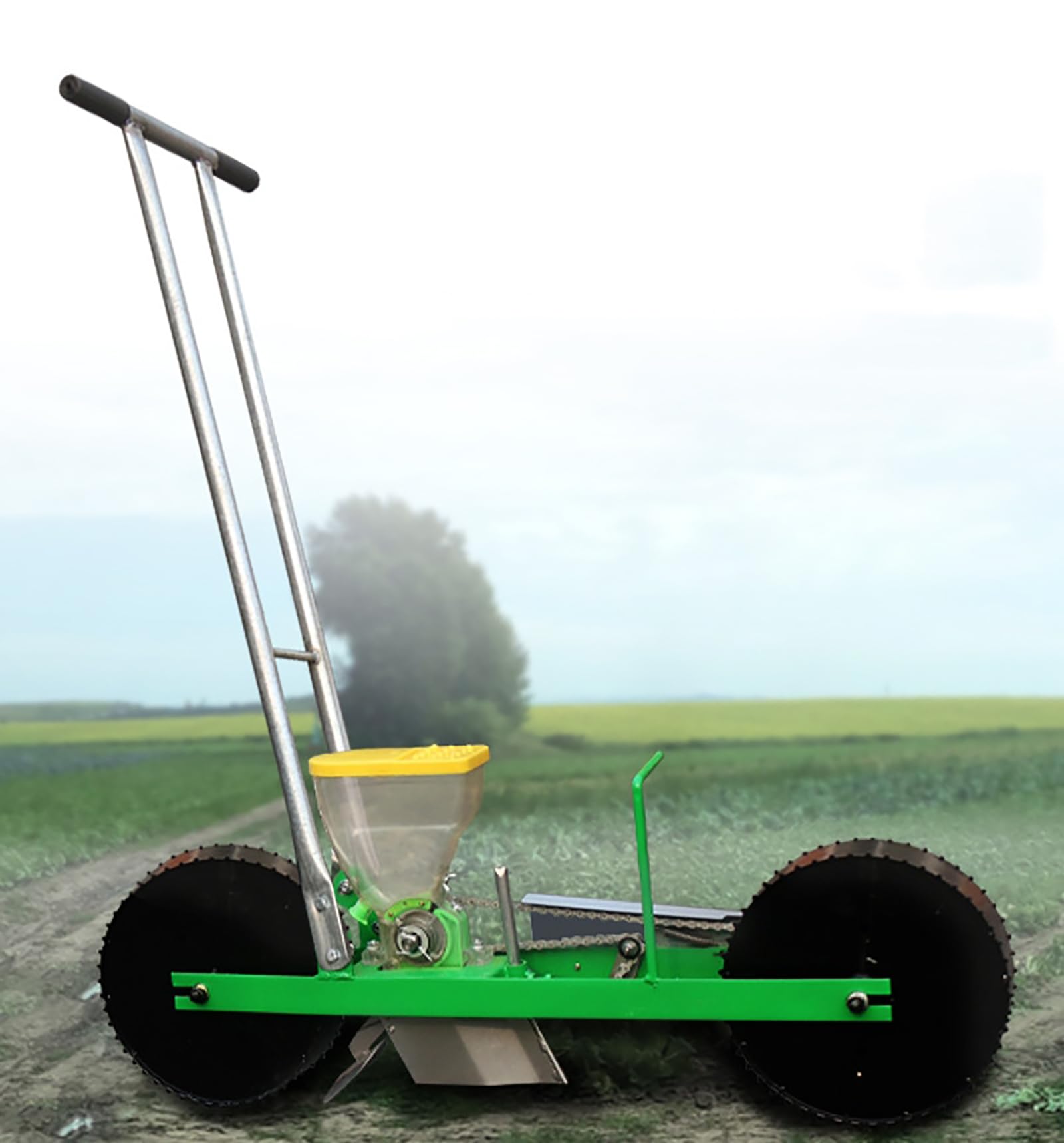 Semoir manuel de jardin, 75-110 cm réglable en hauteur, plusieurs fonctions pour labourer les tranchées et couvrir le sol pour semis, pour soja, cacahuète, maïs, coton, soja