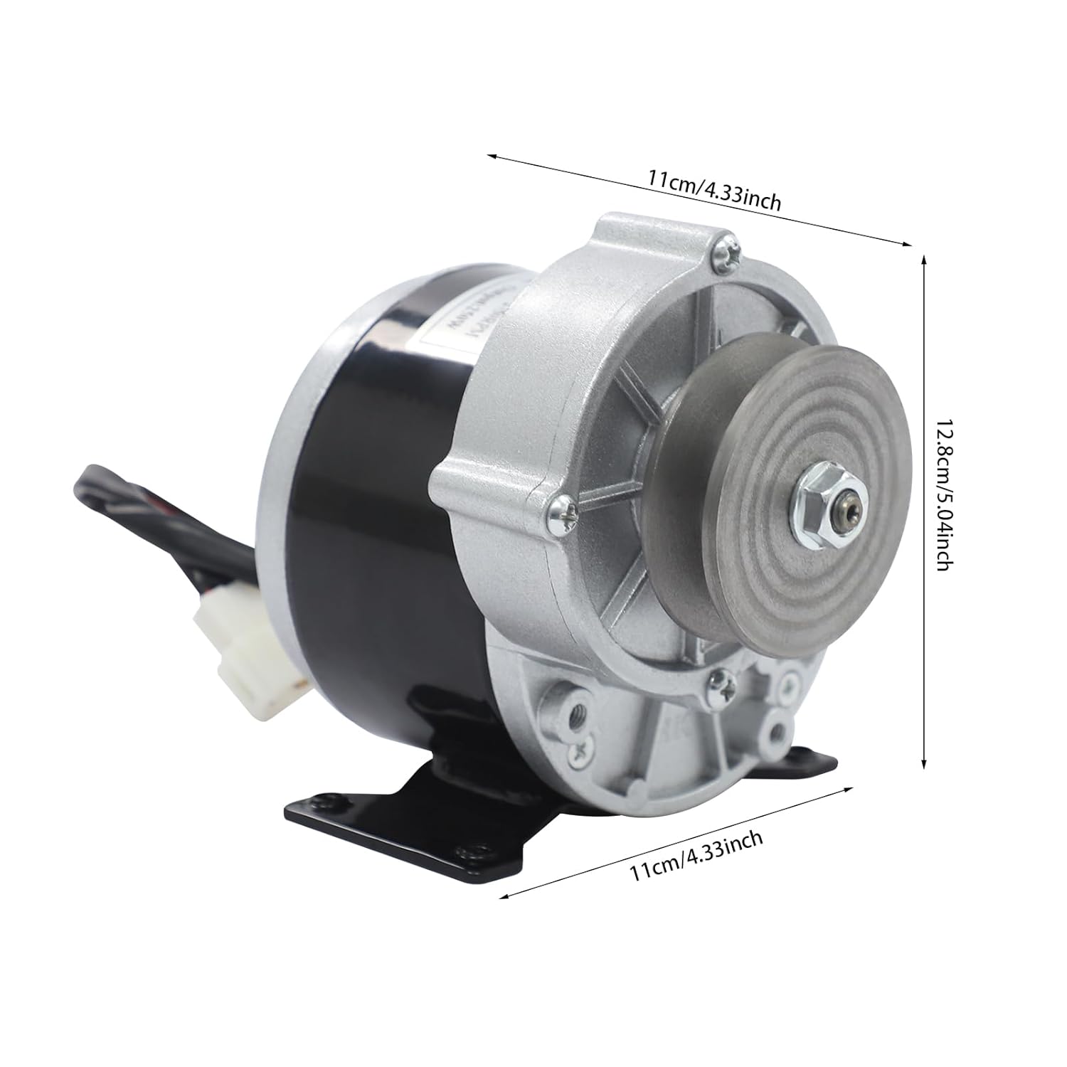 Reduction Electric Motor, 250W Brushed DC Motor with Belt Pulley, Brushed Geared Reduction Motors Reducer for Small Electric Vehicles and Agricultural Equipments, 0-300rpm Adjustment (12, Volts (DC))