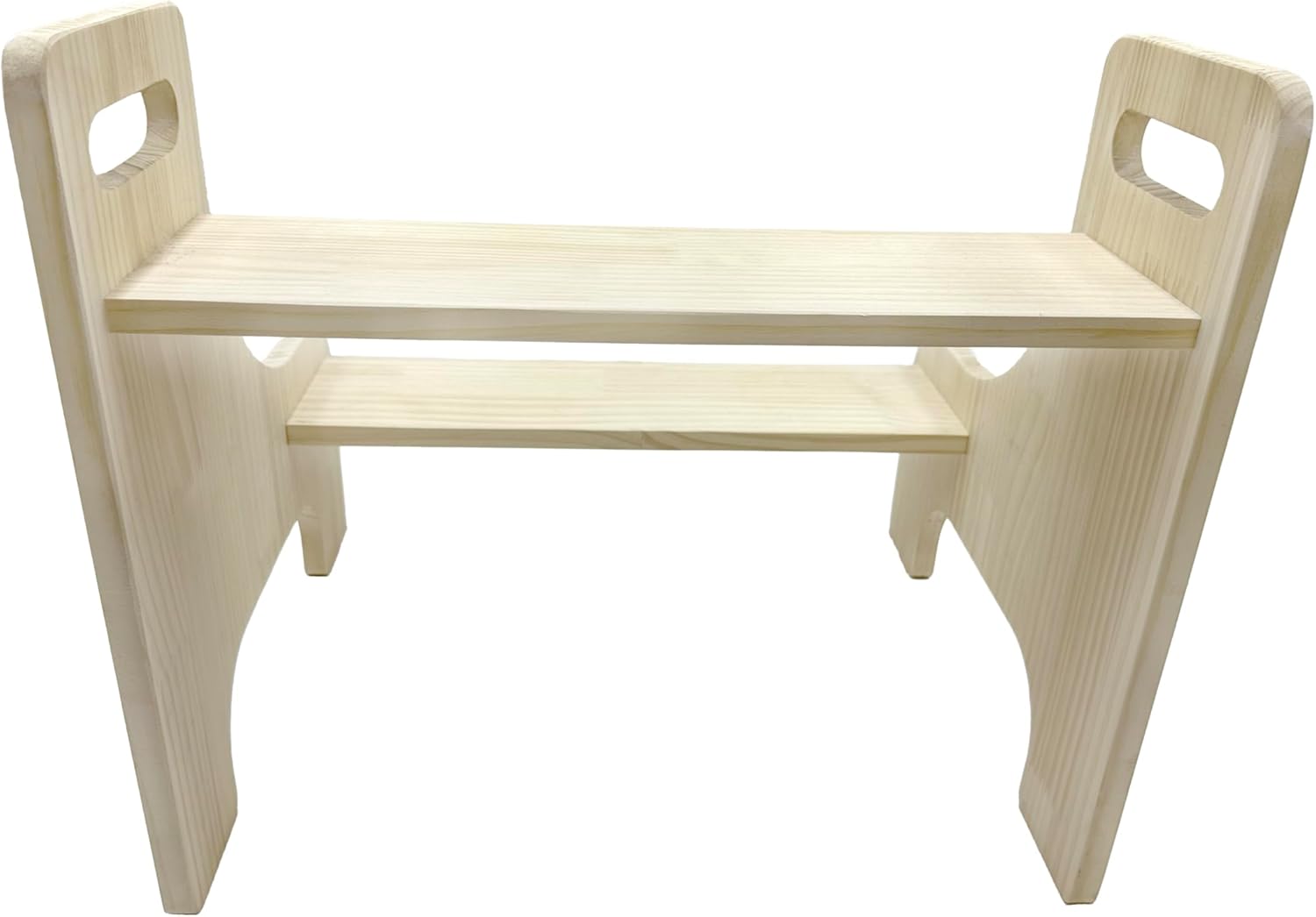 Wooden Two-Step Children's Stool with Handle, Suitable for Children, Bathroom, Kitchen, and Bedroom Portable Stool with Handle, Capacity 400 pounds