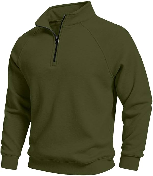 Sudadera deportiva con medio cierre y cuello alto para hombre