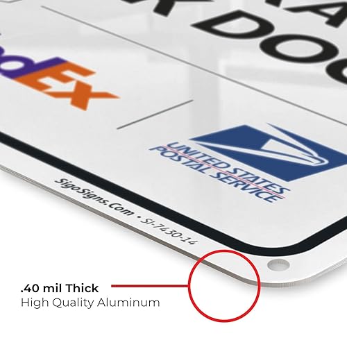 Vista 338 de Cartel de entrega del paquete, letrero de instrucciones de entrega, 10 x 7 pulgadas, aluminio 040 libre de óxido, resistente a la decoloración