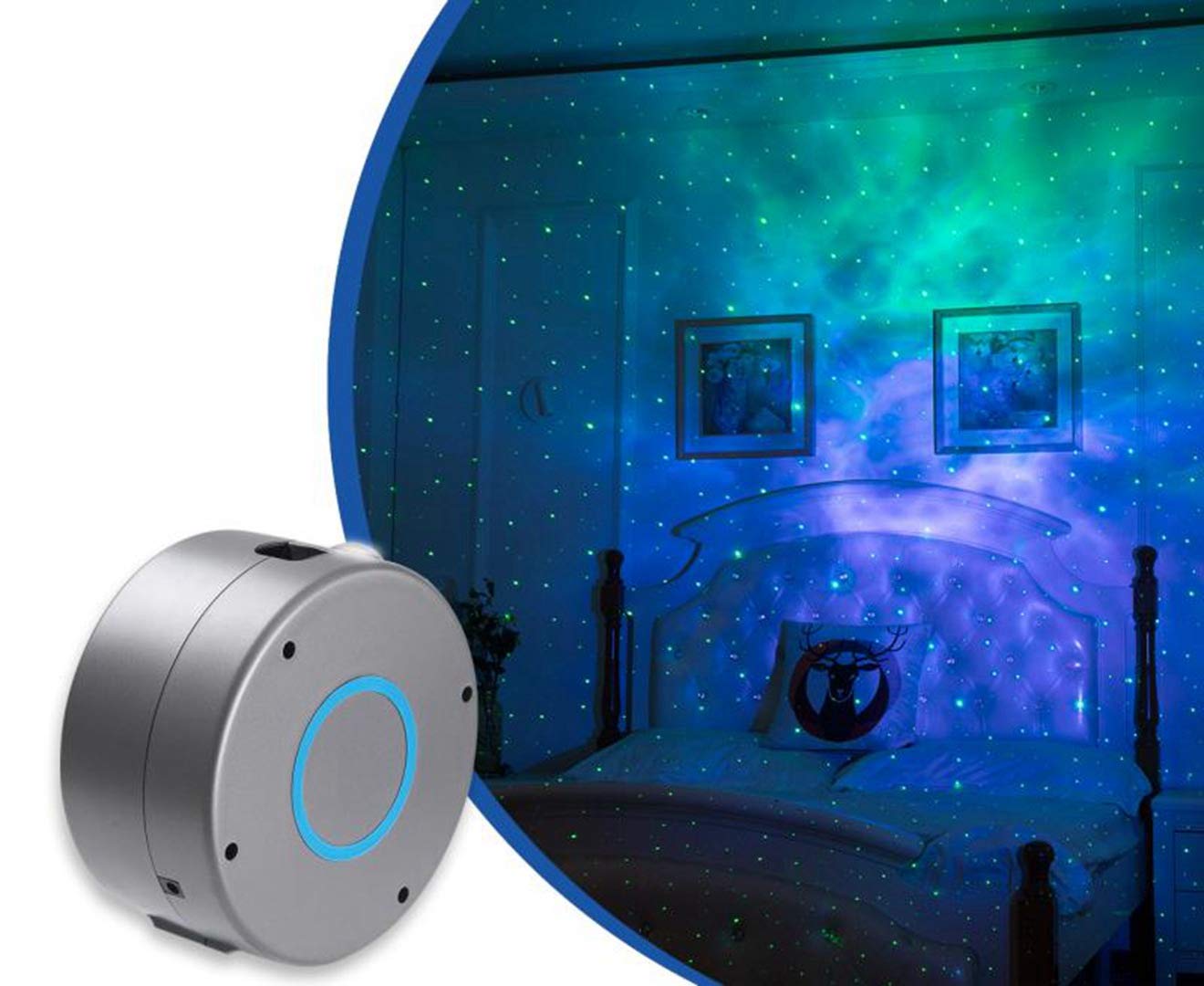 Proyector De Luz Nocturna Estrella 2 En 1 Luz Led con Control Remoto Ocean Wave Galaxy Light Rotación De 360 ​​Grados Velocidad Y Brillo Ajustables Luz De Nebulosa para Dormitorio De Fiesta Infantil