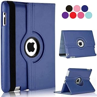 VULTIC iPad 9.7 Case, 2018 6th Gen / 2017 5th Gen - 360 Degree Rotating Stand [Auto Sleep/Wake] Folio Leather Smart Cover Case for Apple iPad 9.7 inch 2018/2017 (Navy Blue)