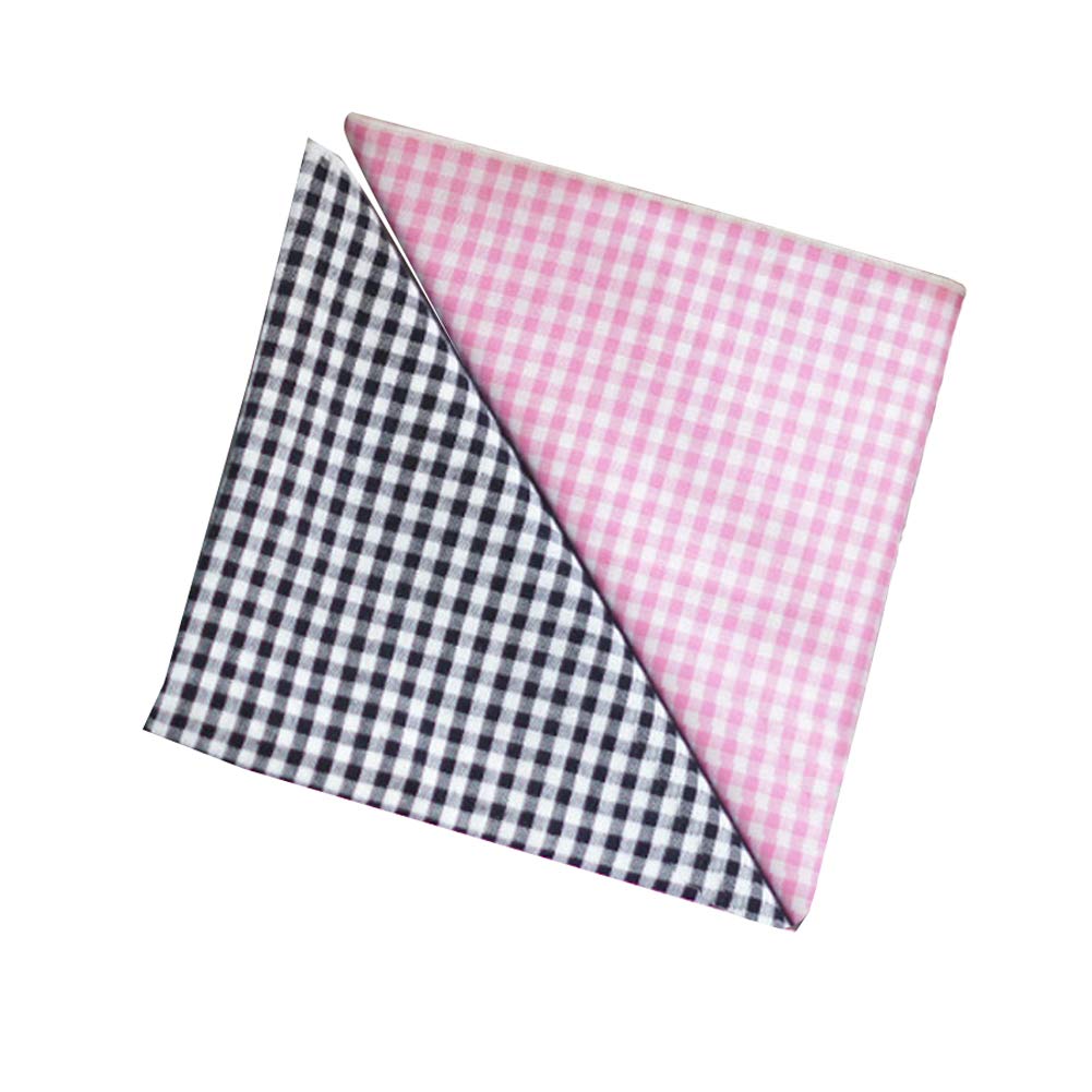 GERINLYGingham Bandana Women Square 2 PCS Scarf Hair Turban Tie Cotton Head Scarf Hanky With Gift Box