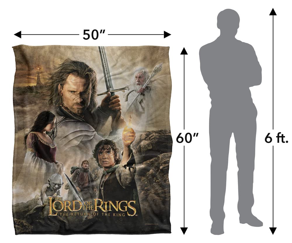 LOGOVISION Lord of THE RINGSDer Herr der Ringe Seidige Kuscheldecke, Optimalweich, 152 x 127 cm