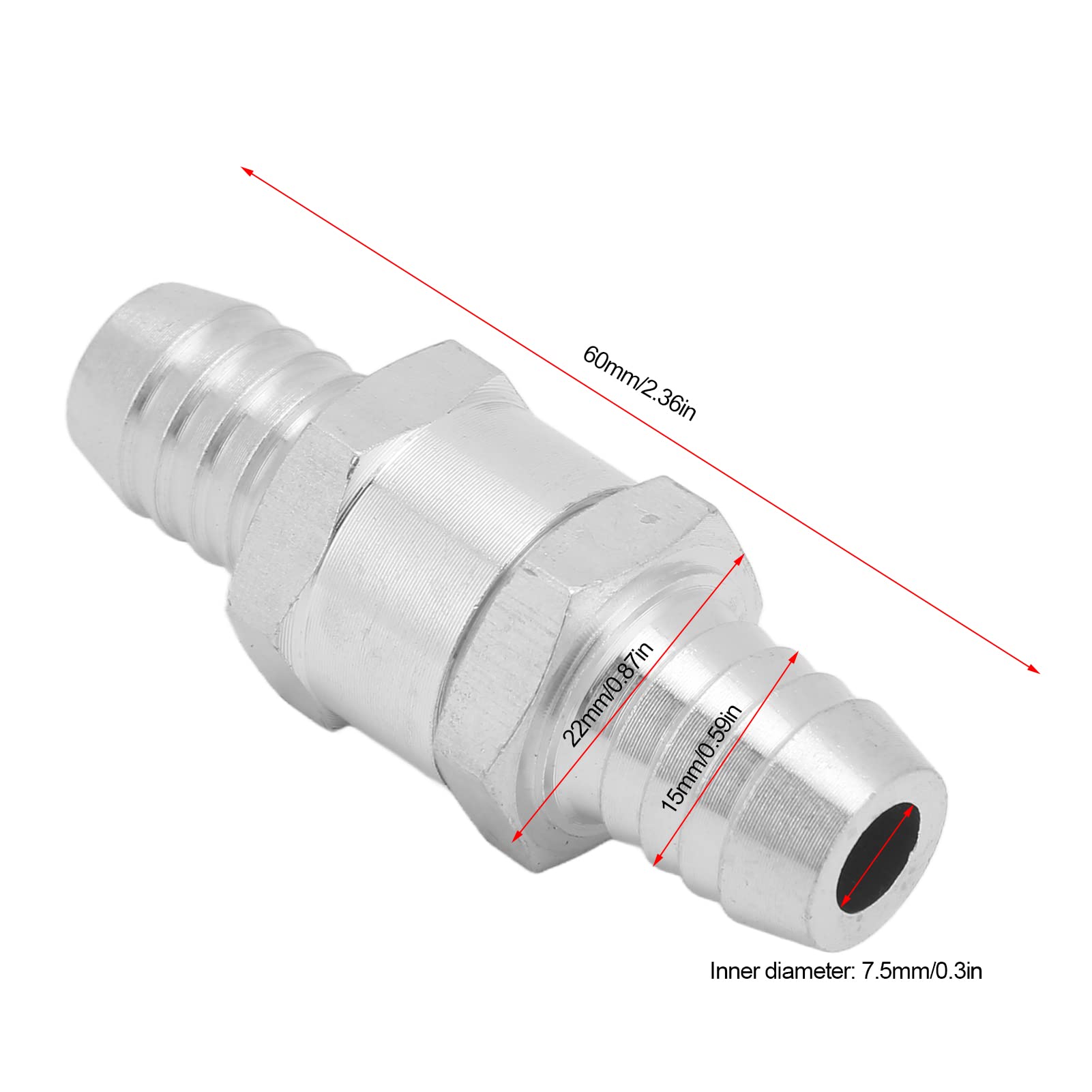 Clapet Anti-retour à Sens Unique, Clapet Anti-retour à Sens Unique en Alliage D'aluminium Universel pour Carburant Essence Huile Essence Eau(14mm Clapet Anti-retour à Sens Unique, Clapet Anti-retour à Sens Unique en Alliage D'aluminium Universel pour Carburant Essence Huile Essence Eau(14mm